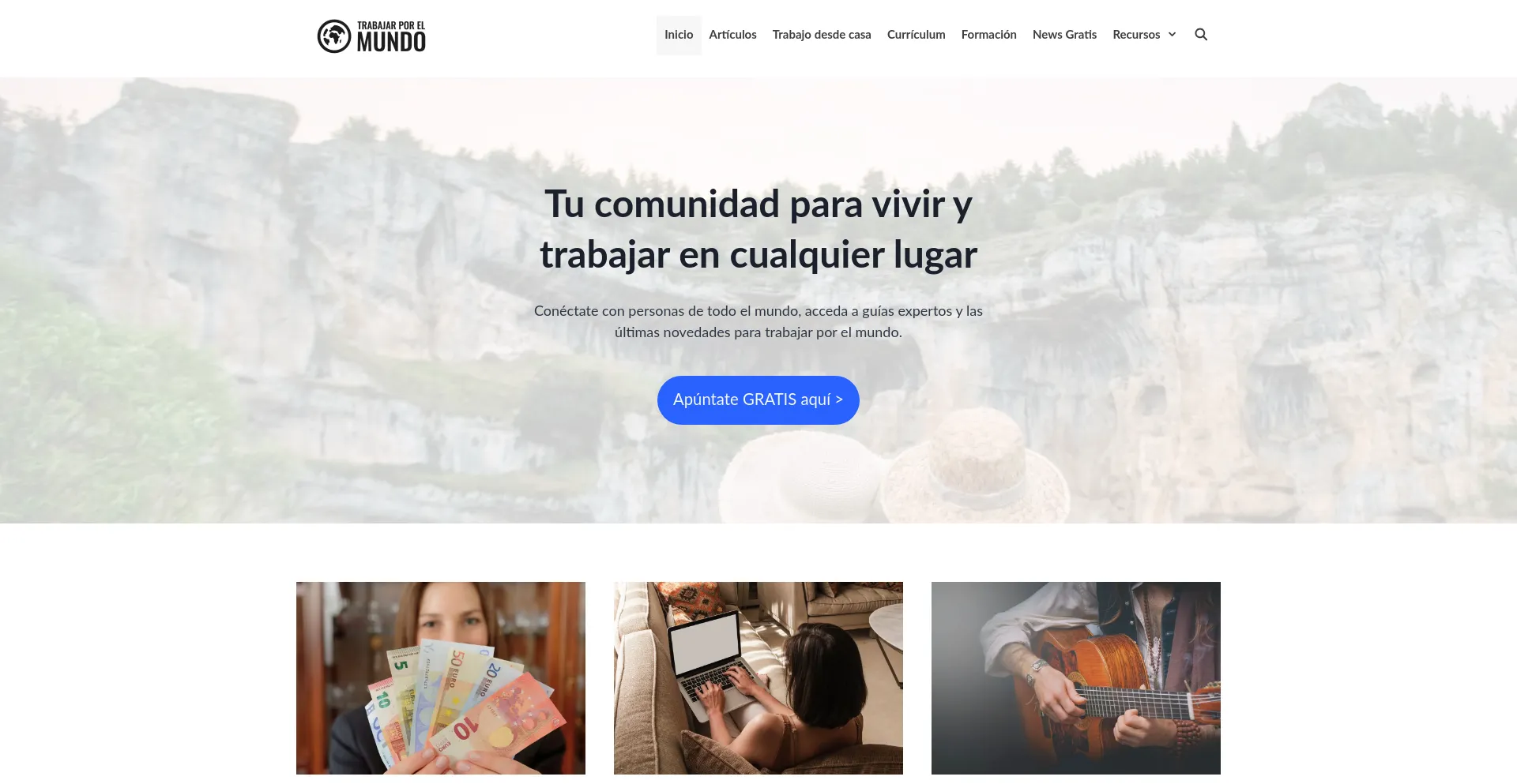 Website screenshot of Trabajarporelmundo.org