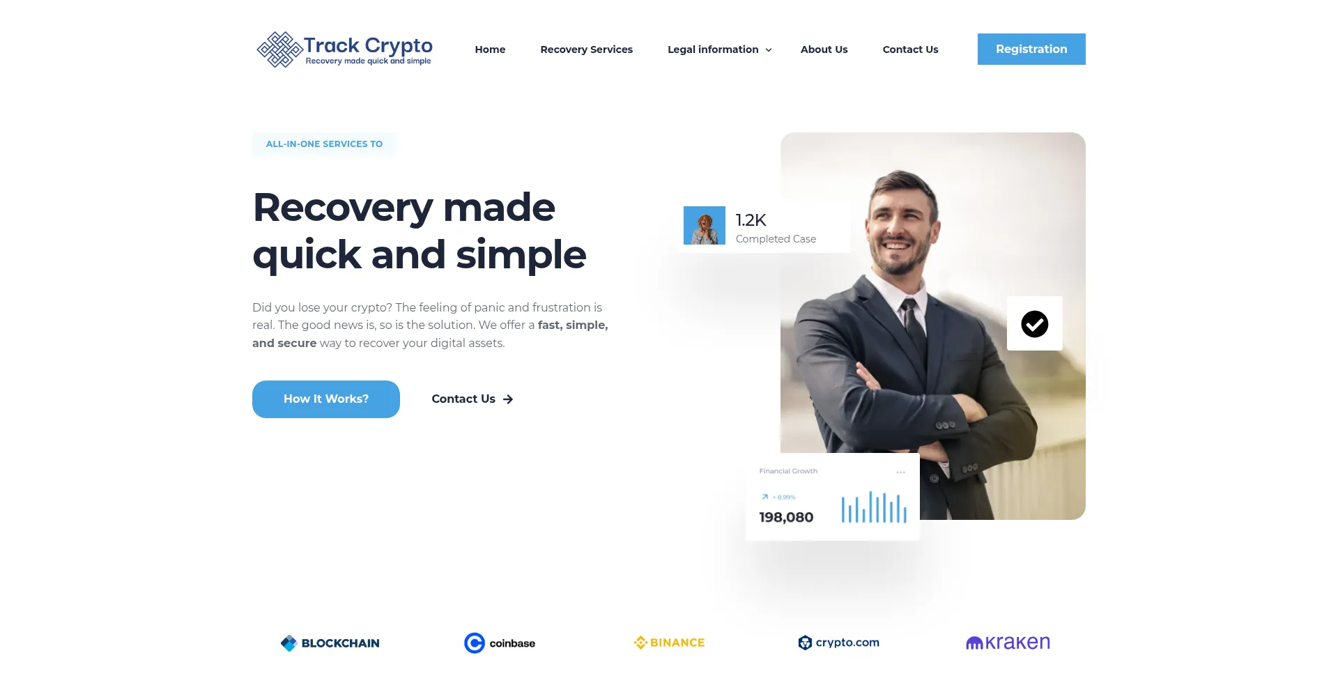 Website screenshot of Track-crypto.com