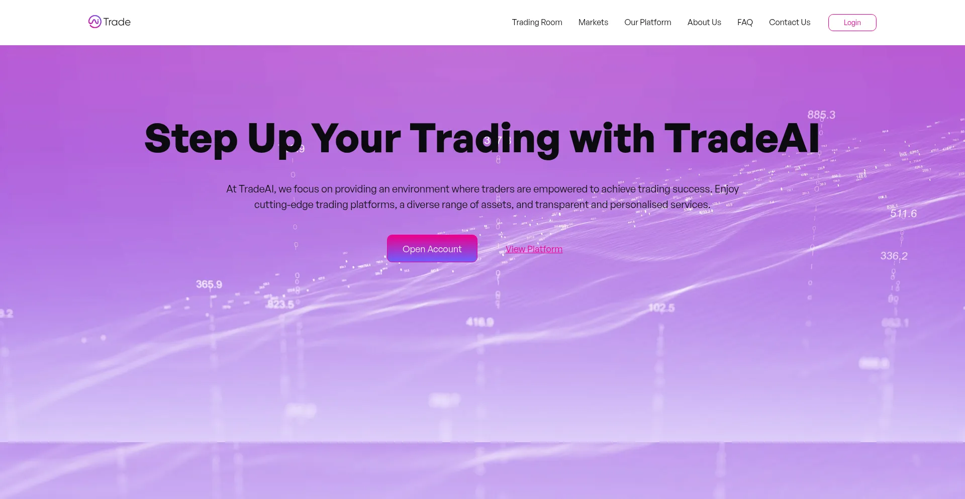 Website screenshot of Trade-ai.org