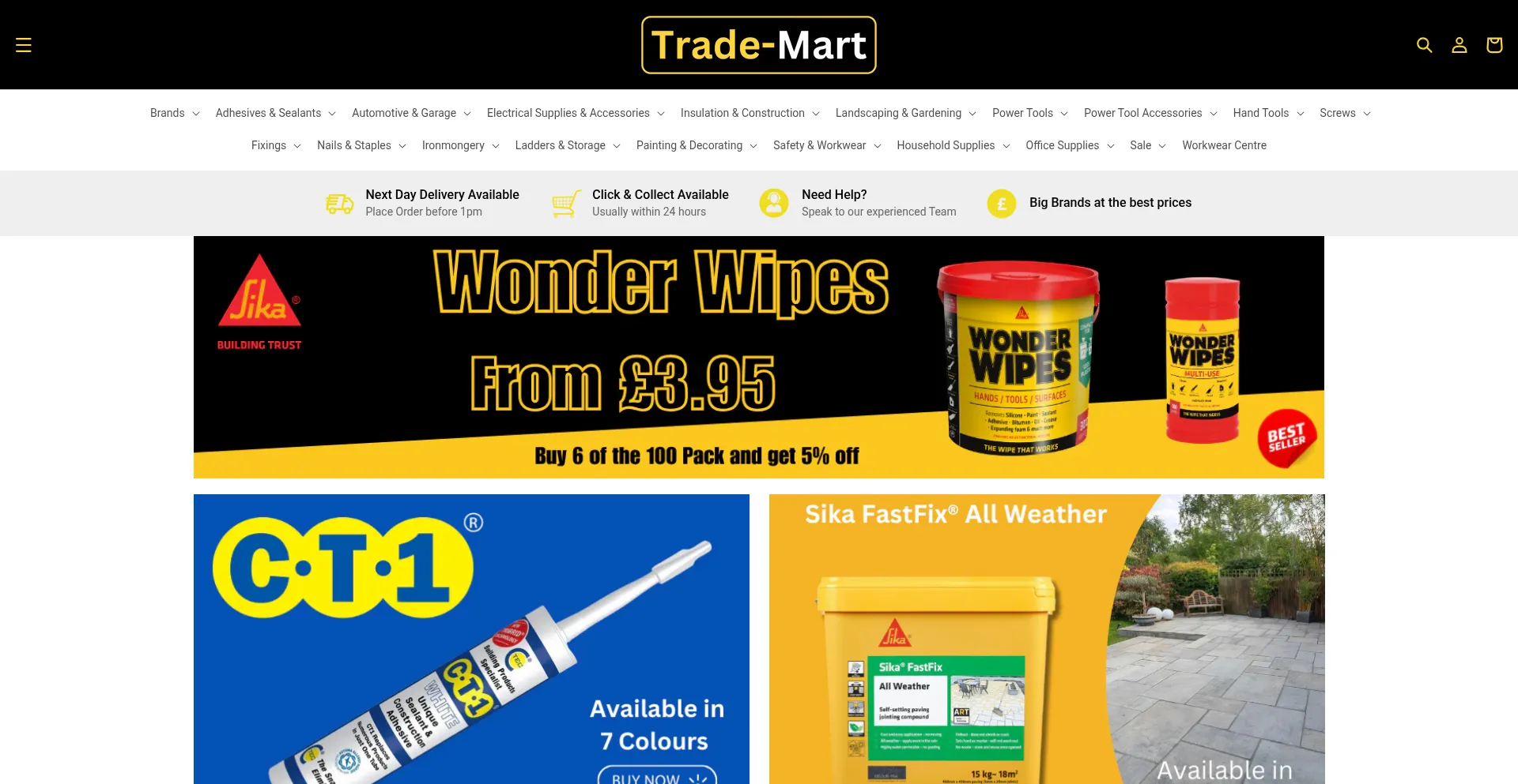 Website screenshot of Trade-mart.co.uk
