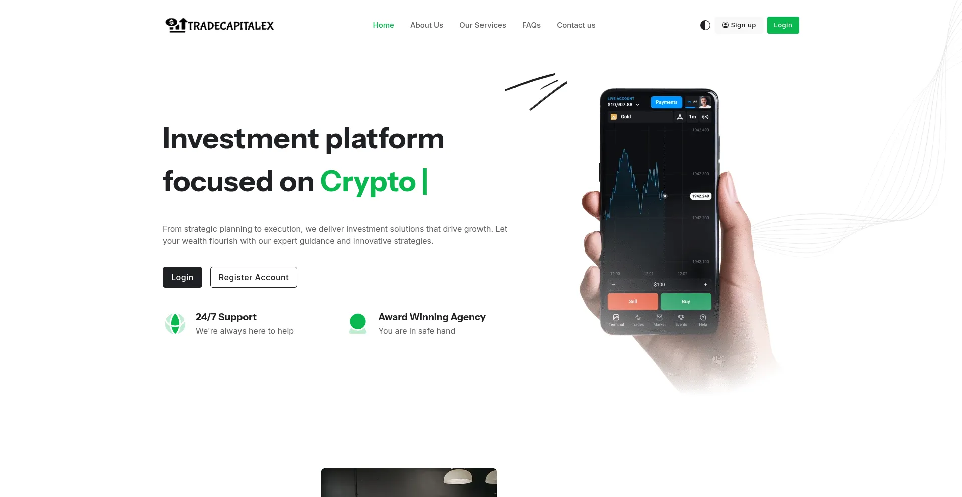 Website screenshot of Tradecapitalex.com