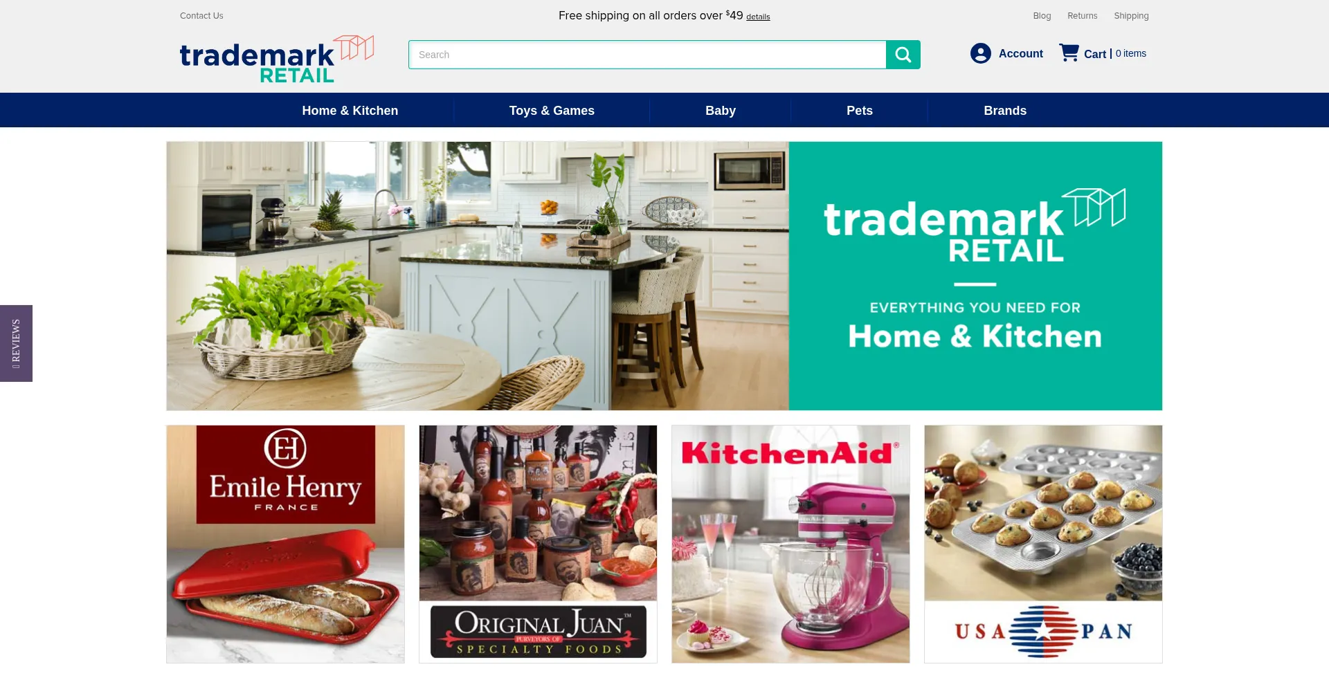 Website screenshot of Trademarkretail.com