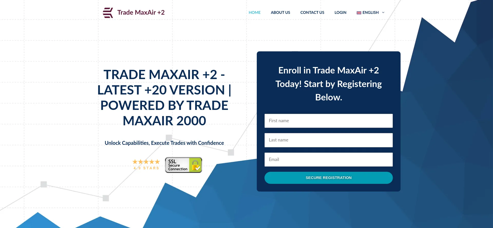 Website screenshot of Trademaxair.ai