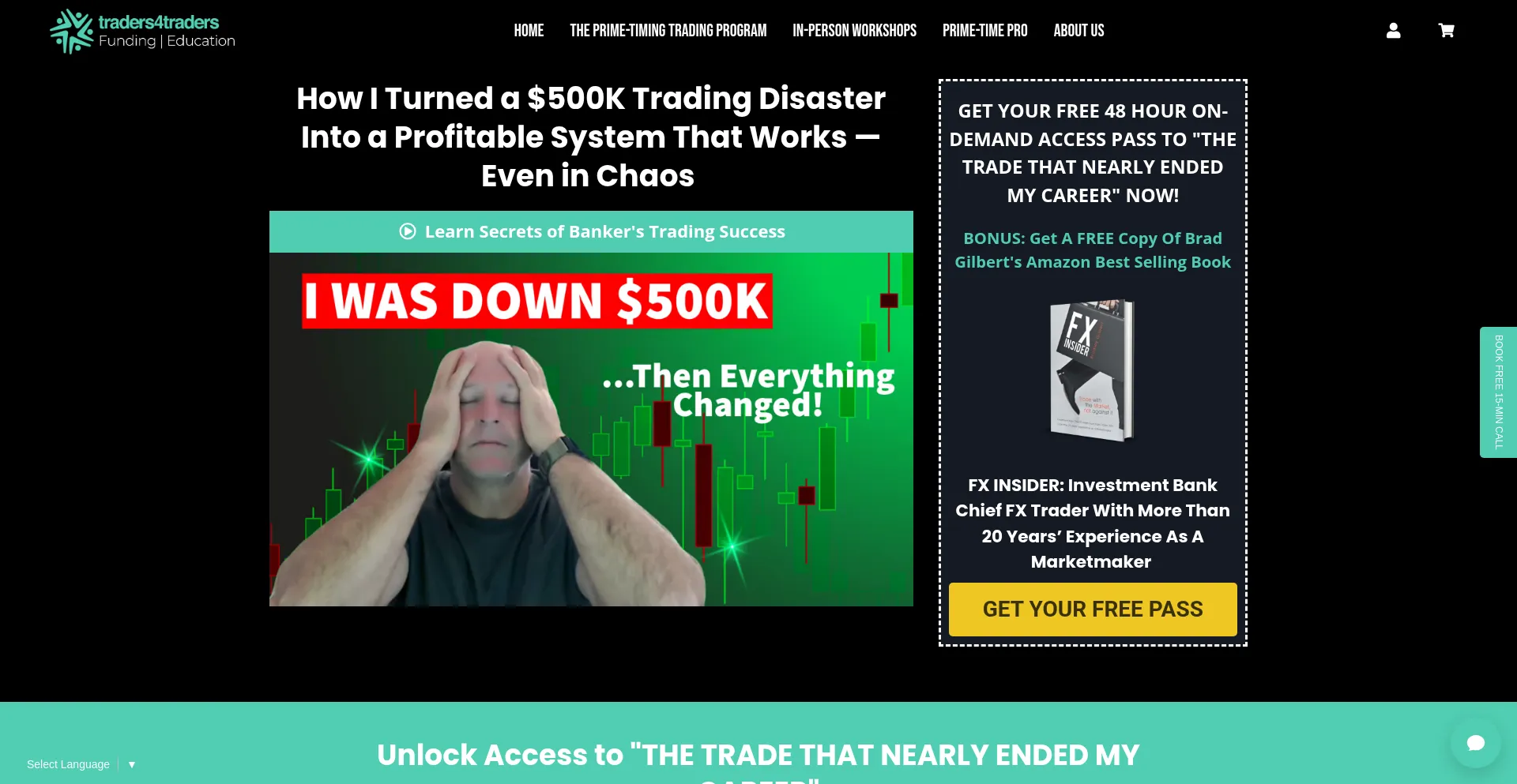 Website screenshot of Traders4traders.com