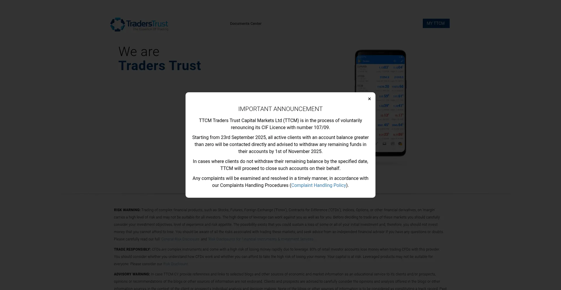 Traders-trust.eu Screenshot