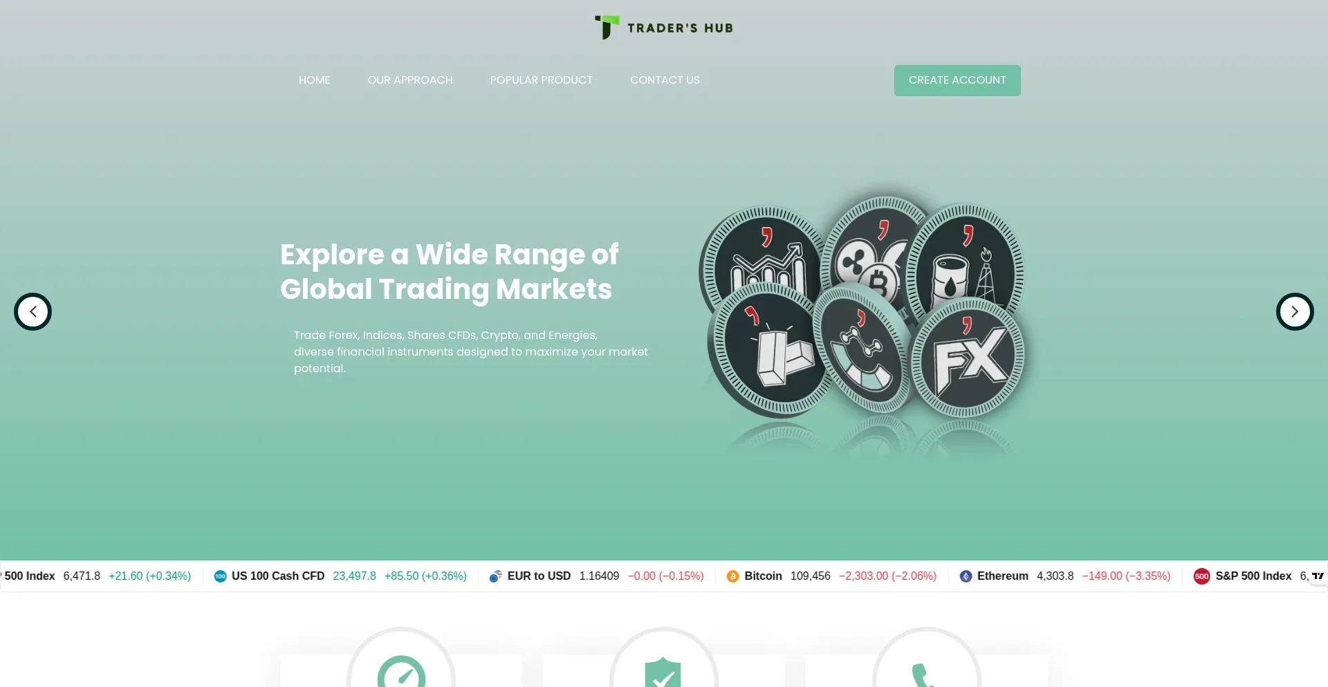 Website screenshot of Tradershubae.com
