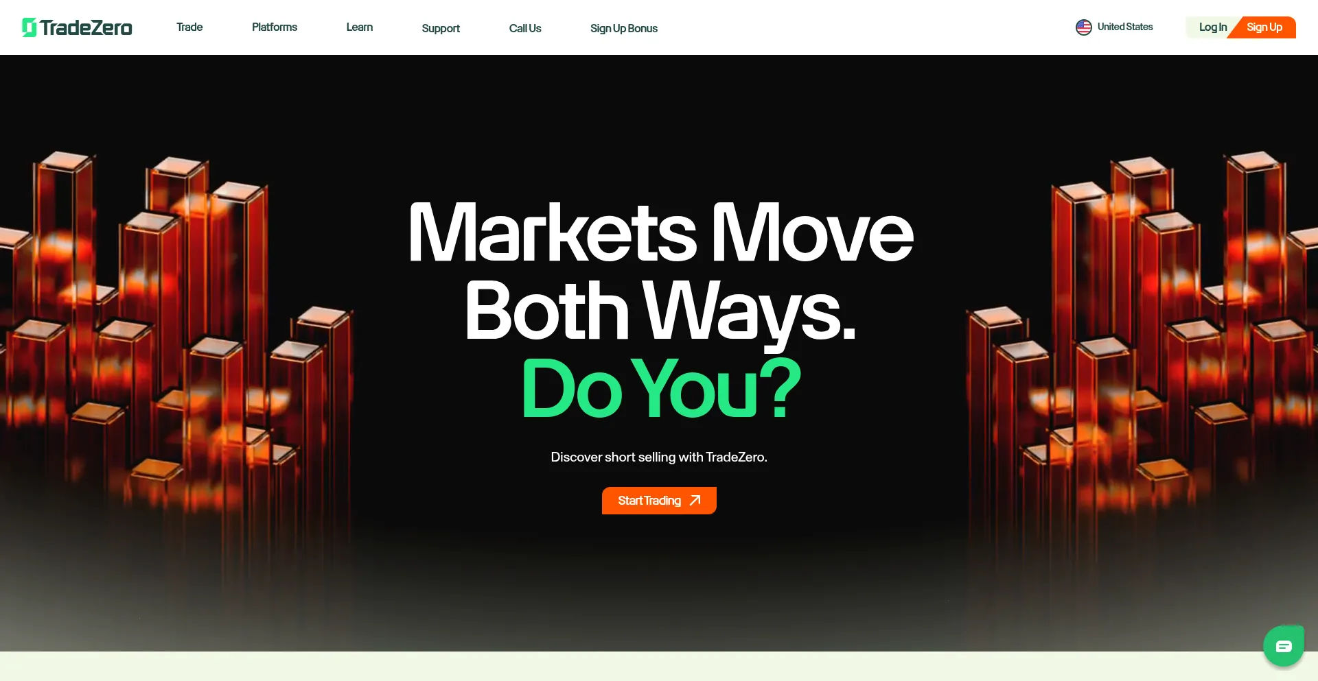 Website screenshot of Tradezero.com