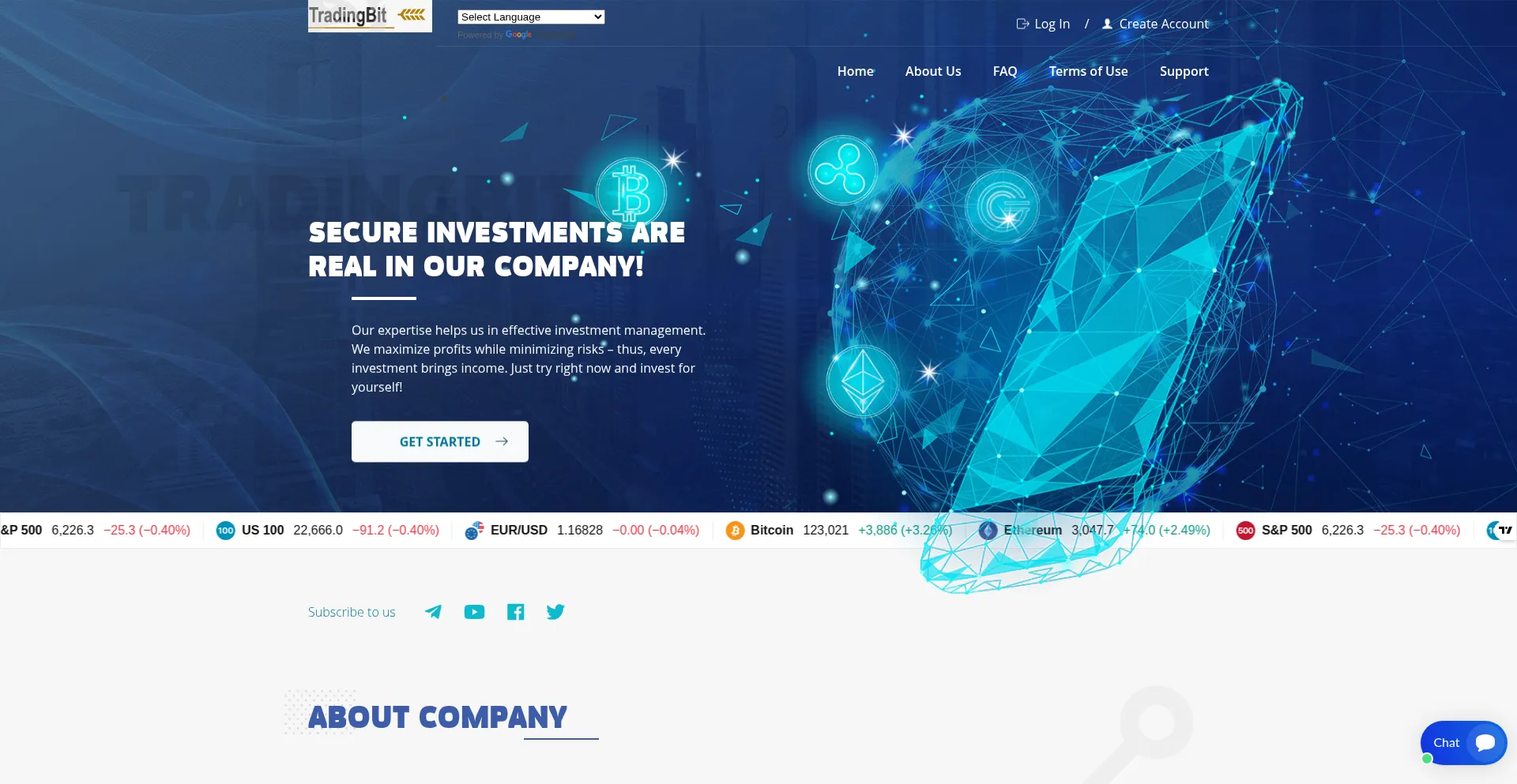 Website screenshot of Trading-bits.com