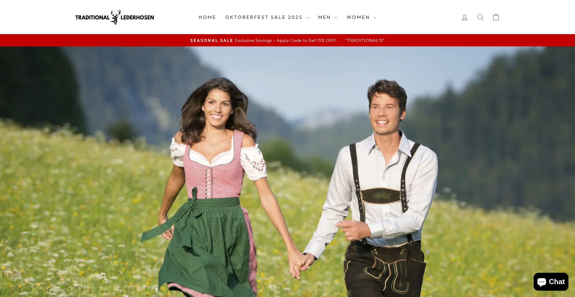 Traditionallederhosen.com Screenshot
