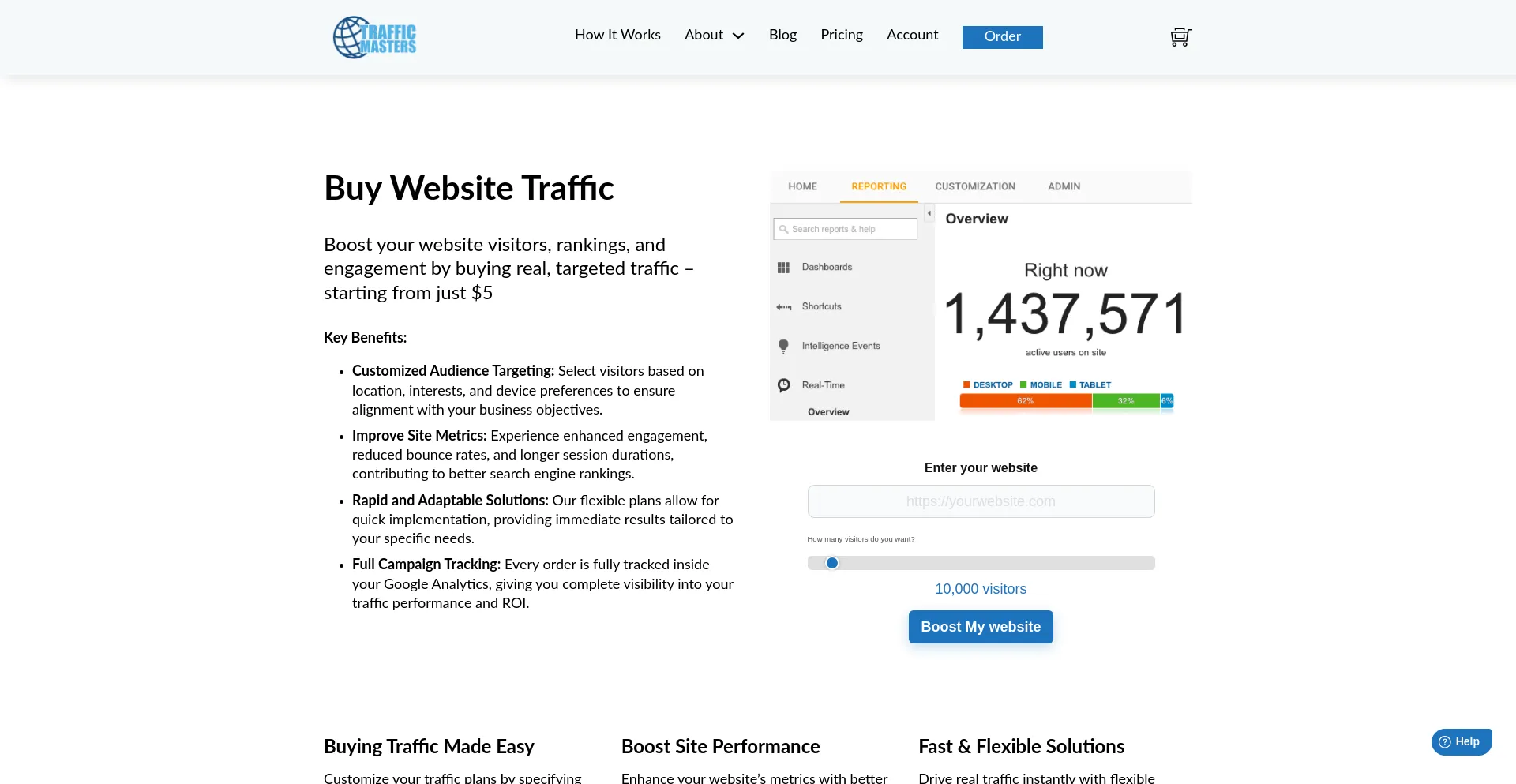Website screenshot of Traffic-masters.net