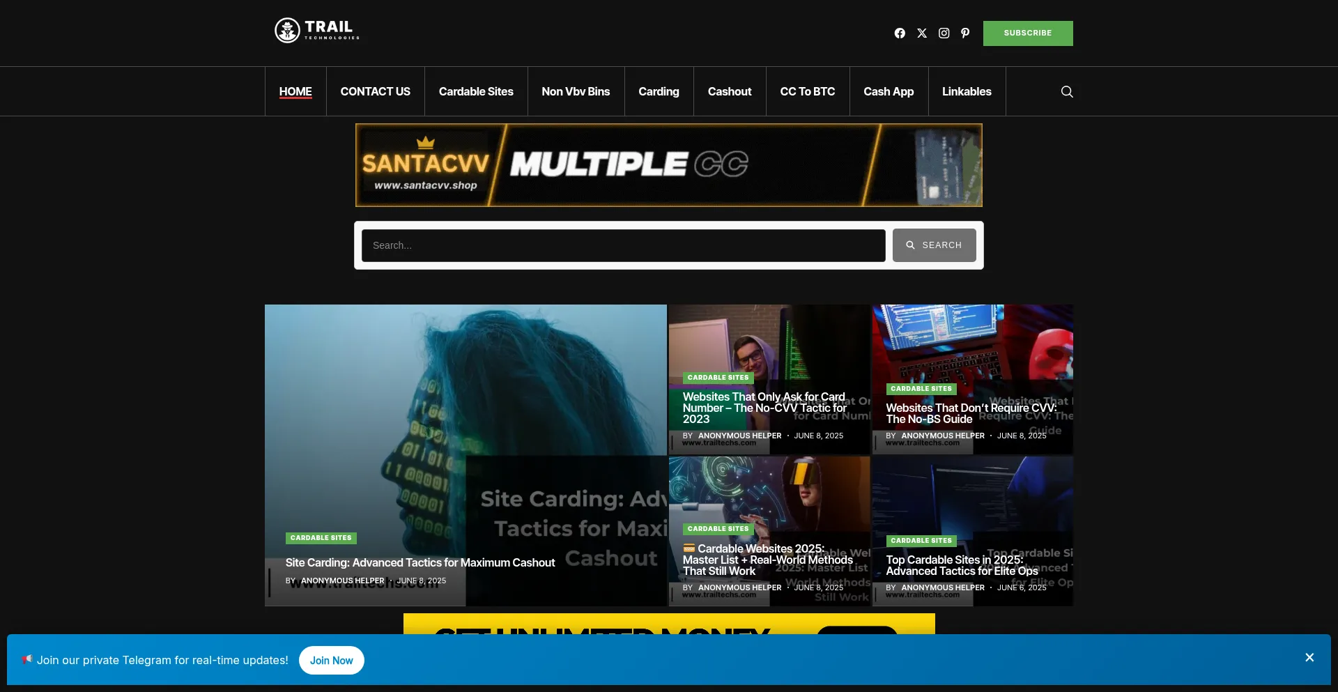 Website screenshot of Trailtechs.com