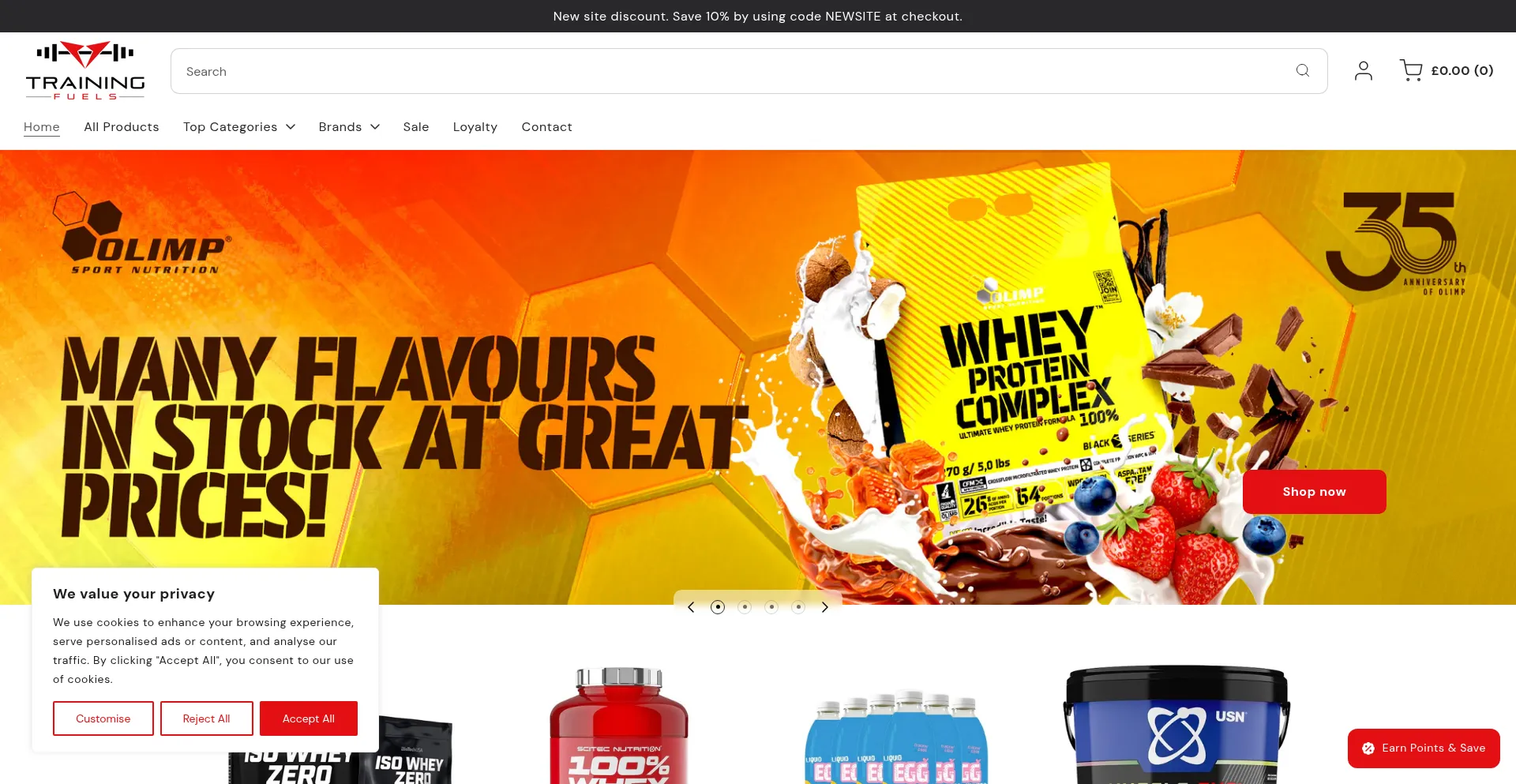 Trainingfuels.com Screenshot