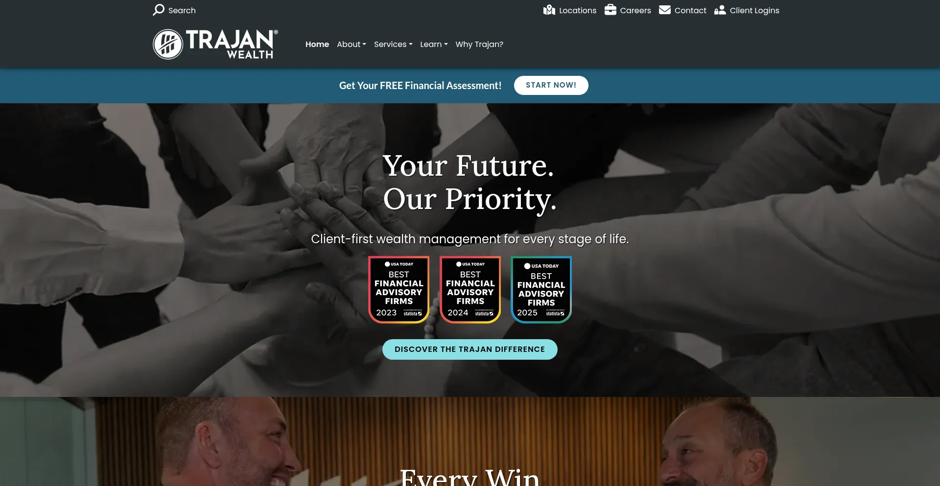 Website screenshot of Trajanwealth.com