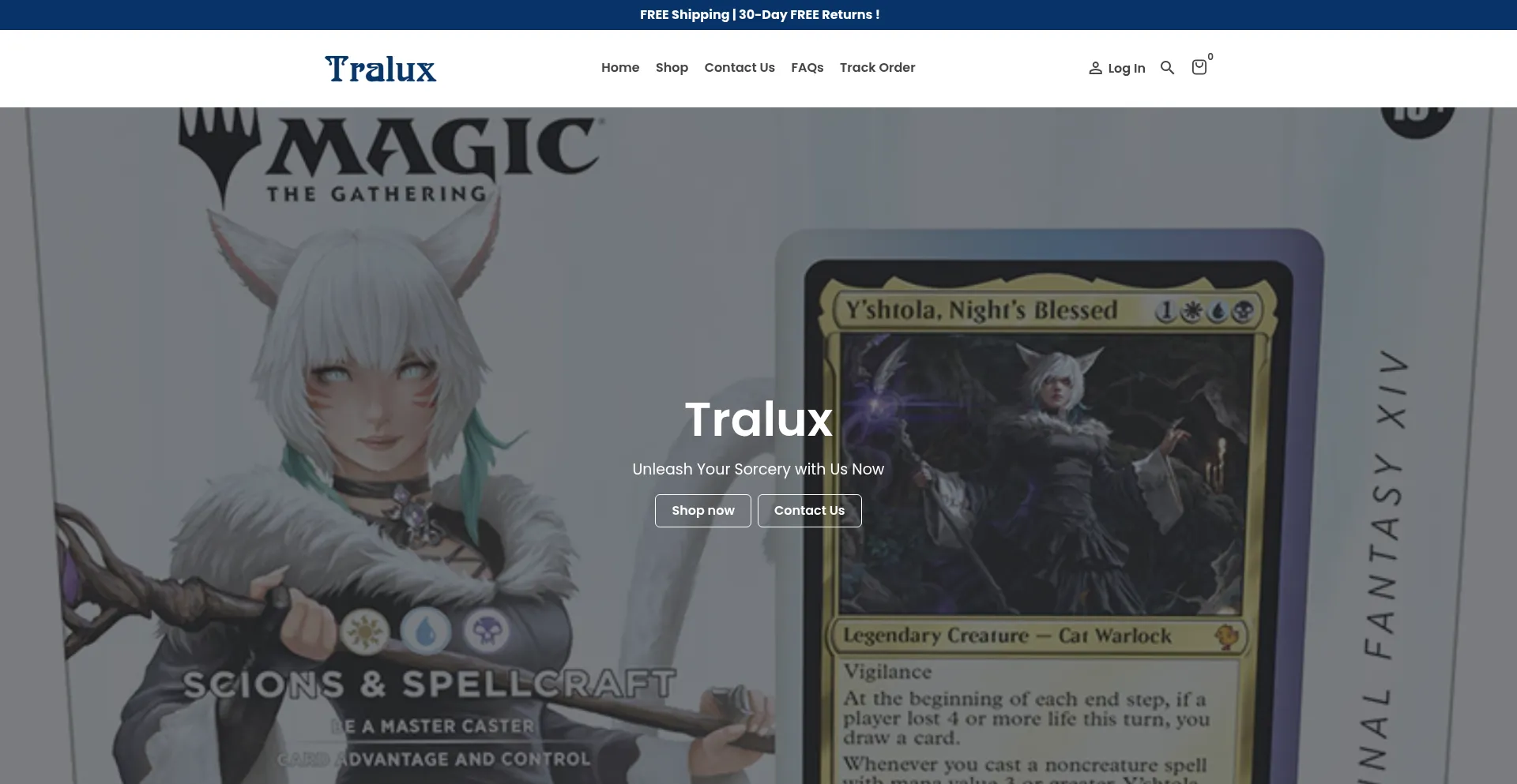Website screenshot of Tralux.shop