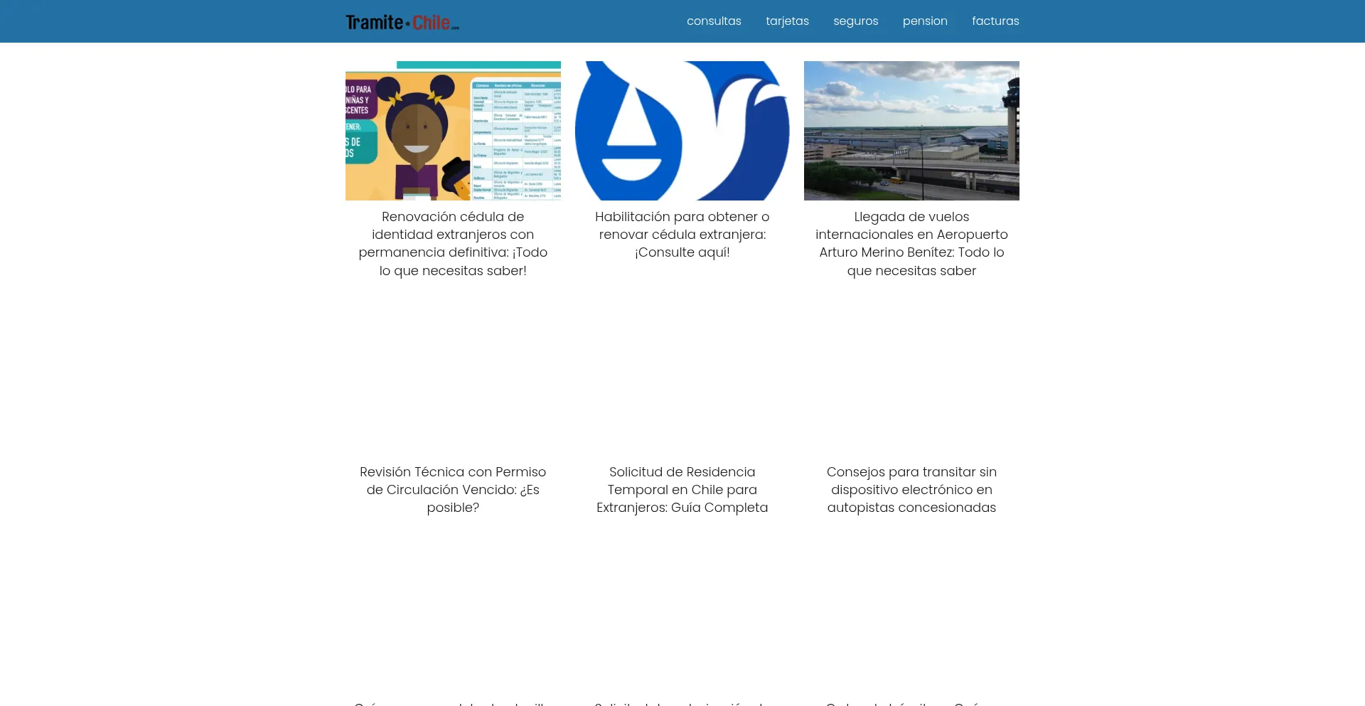Website screenshot of Tramitechile.com