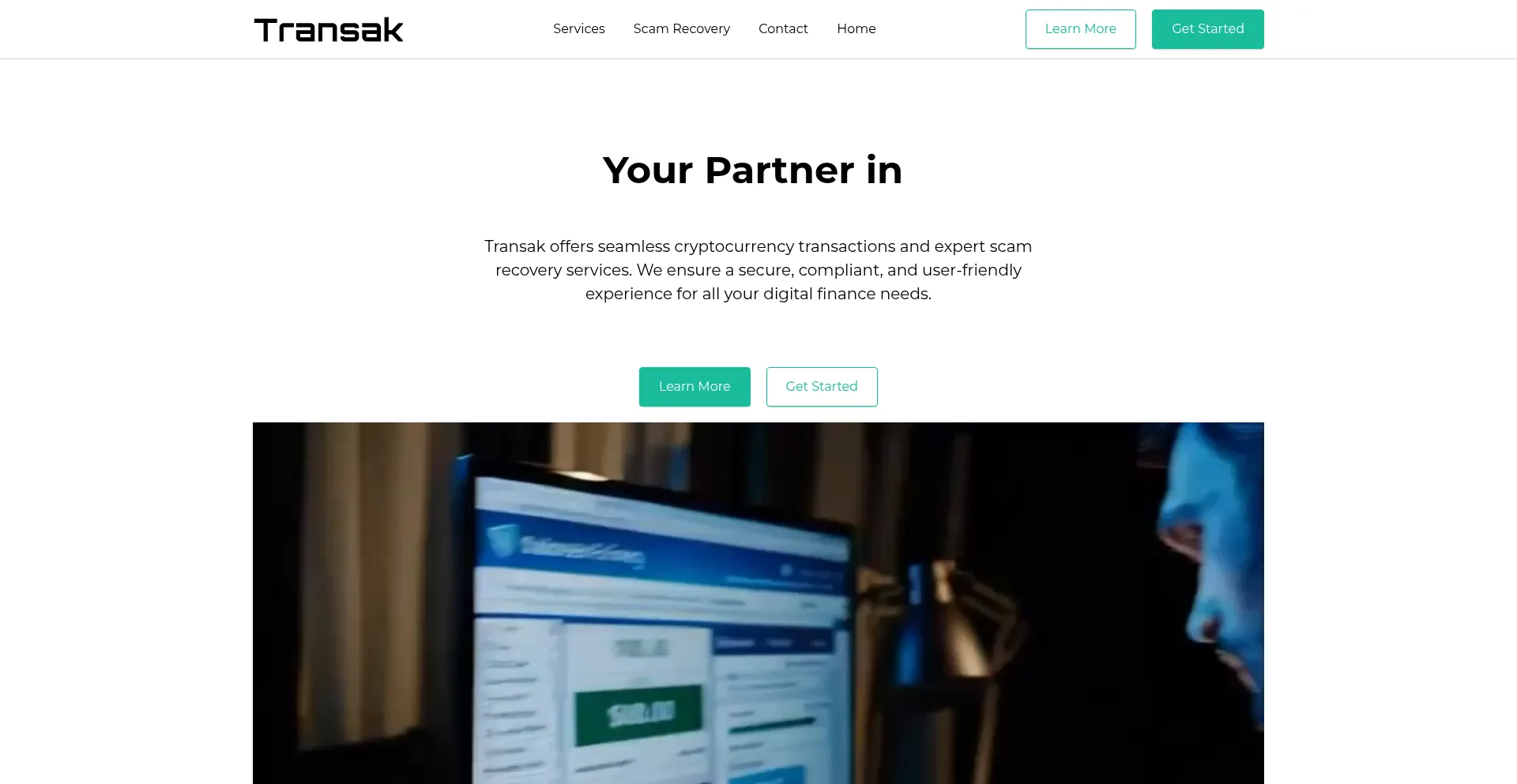Website screenshot of Transak.info