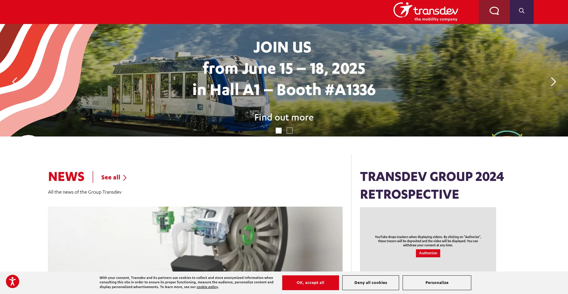 Website screenshot of Transdev.com