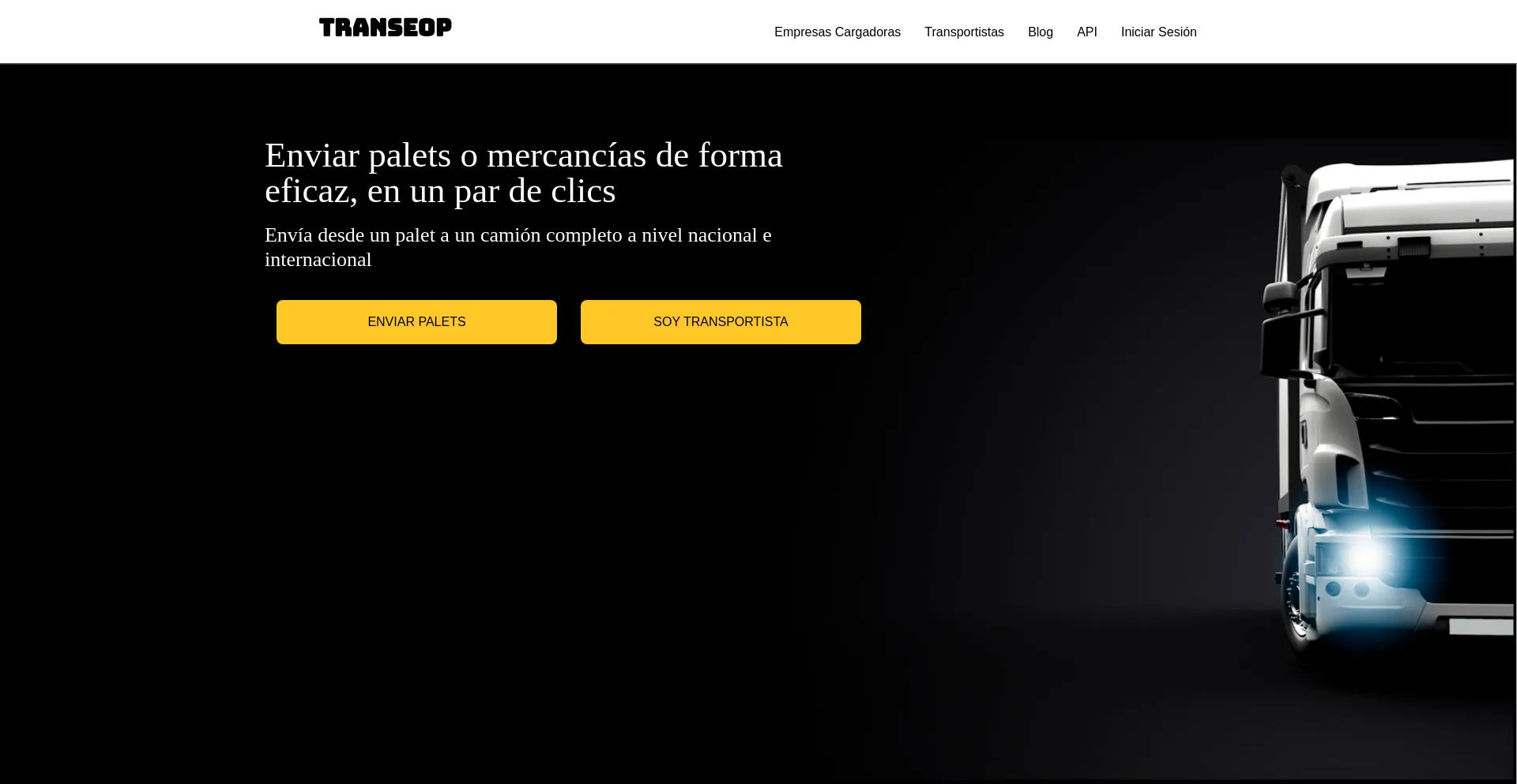 Website screenshot of Transeop.com