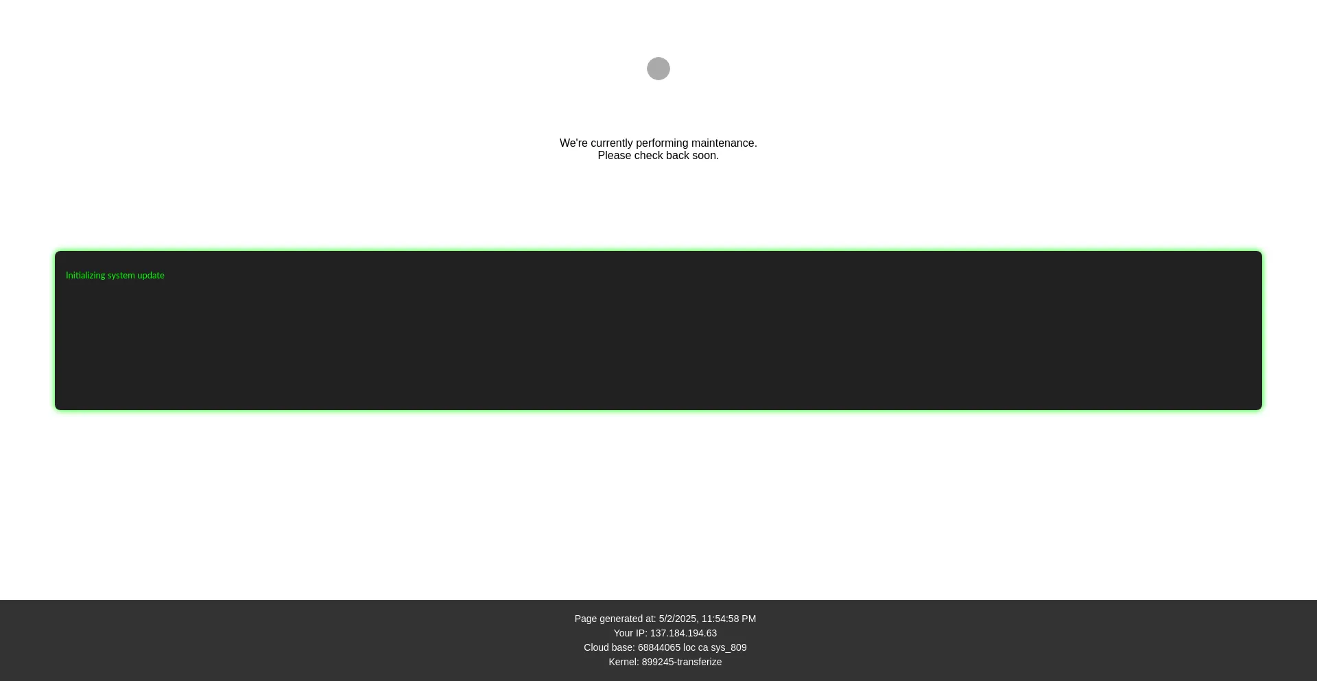 Website screenshot of Transferize.website