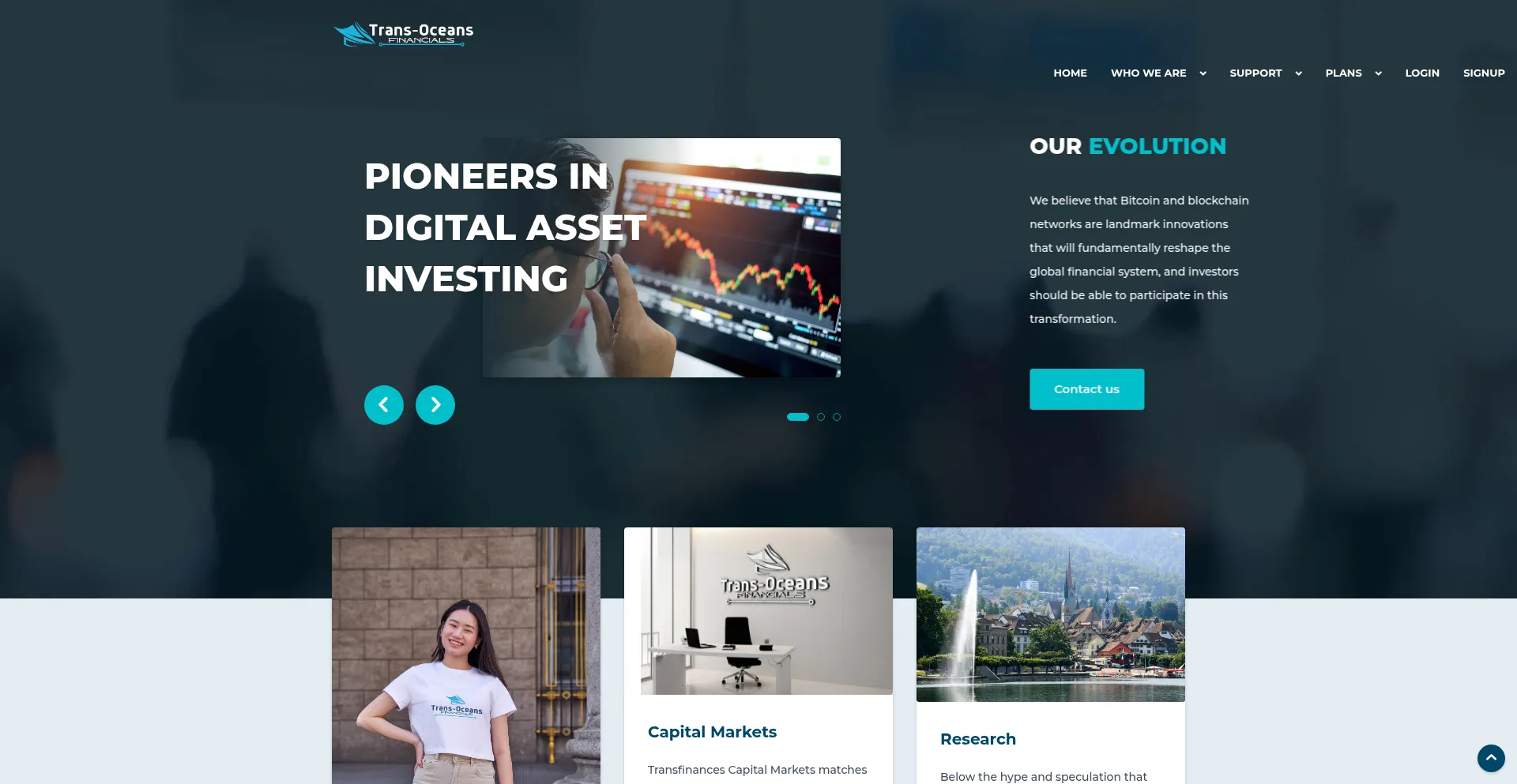 Website screenshot of Transfinances.com