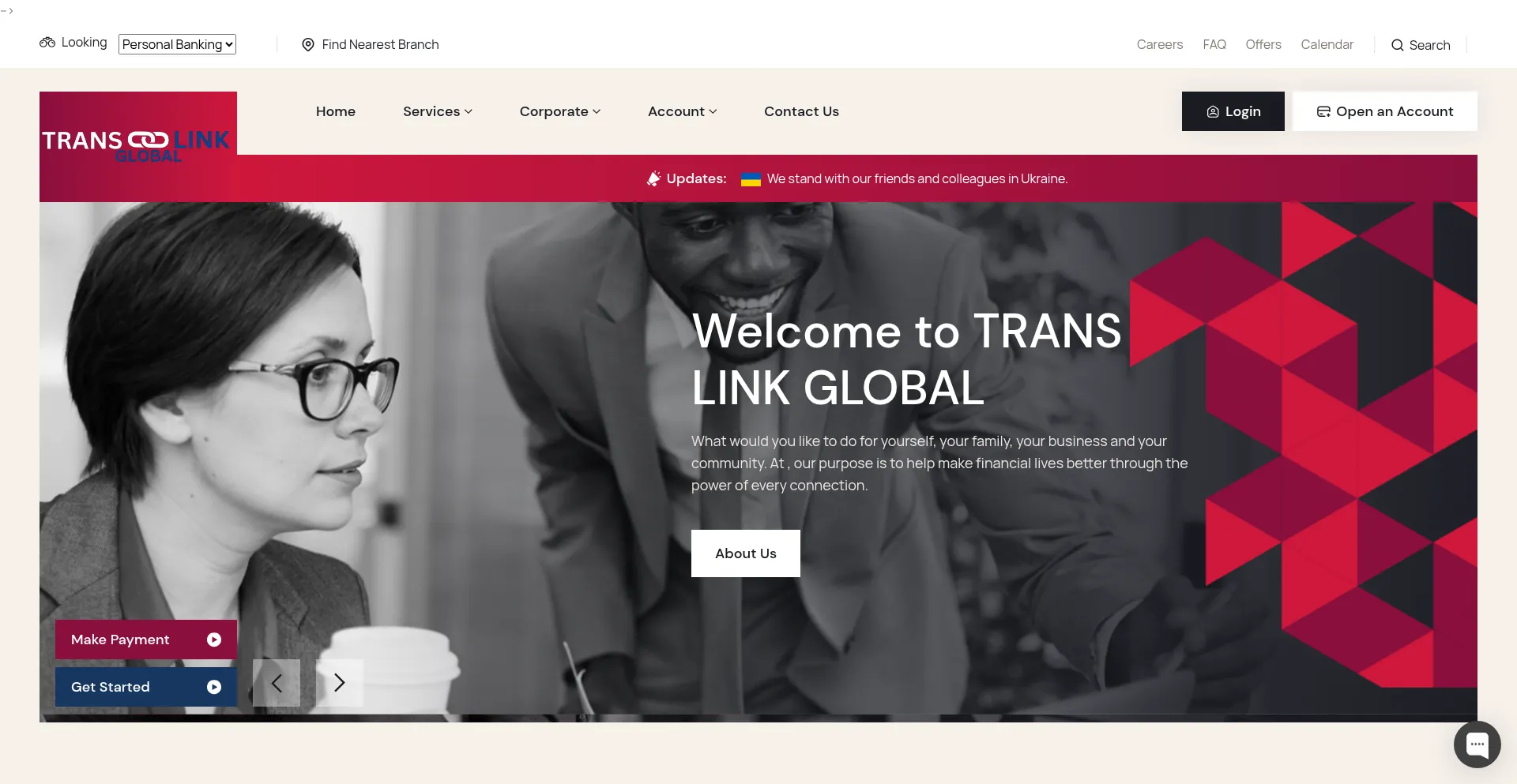 Website screenshot of Translinkglobal.com