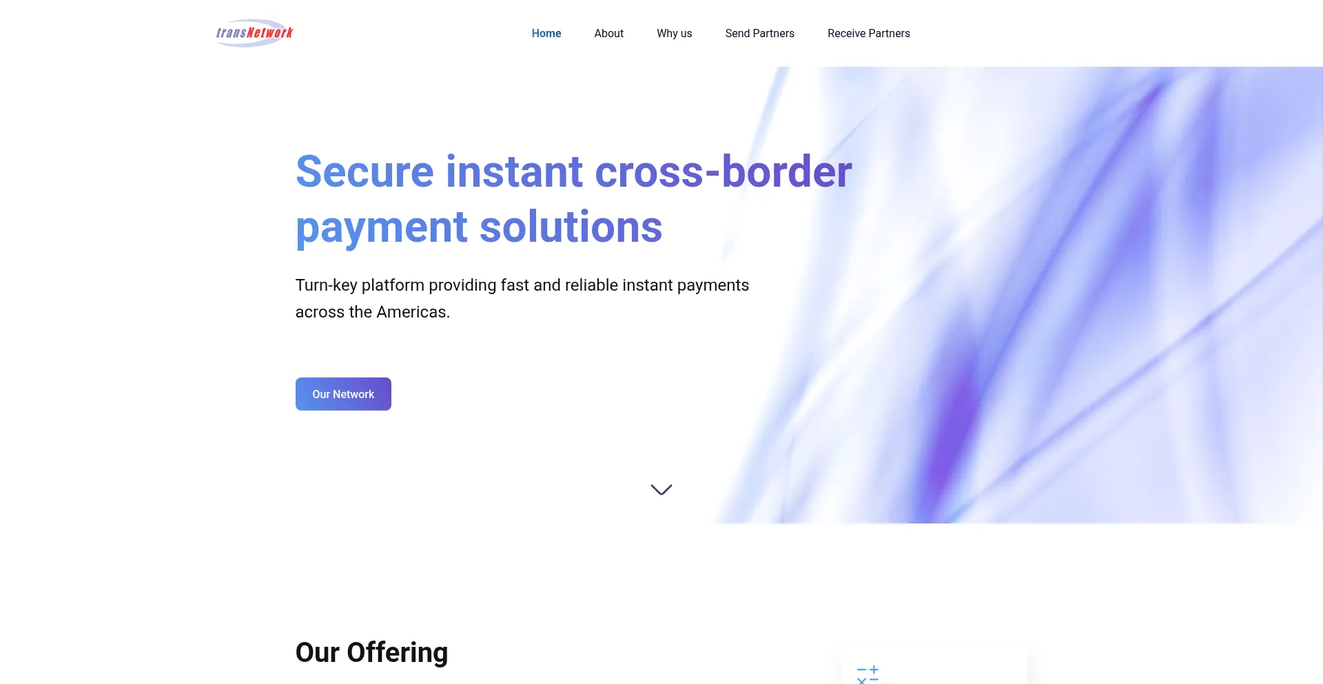 Website screenshot of Transnetwork.com