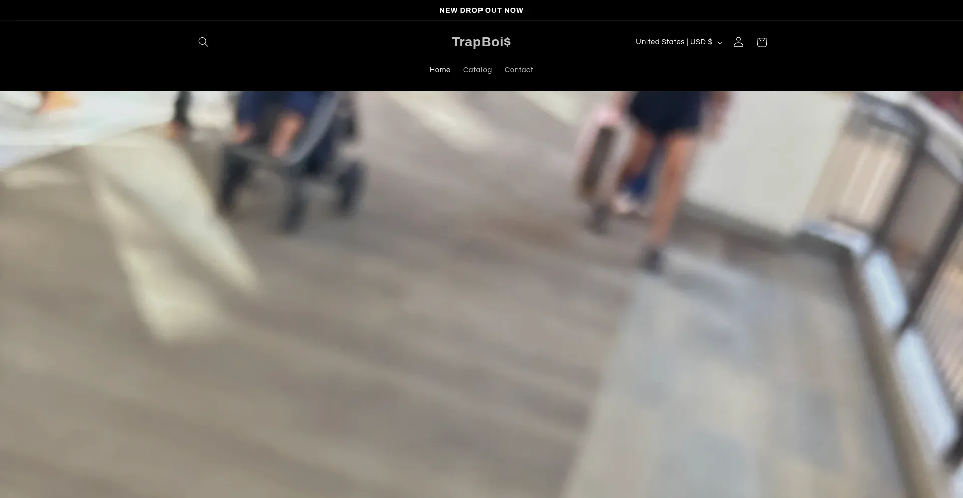 Website screenshot of Trapboi.shop