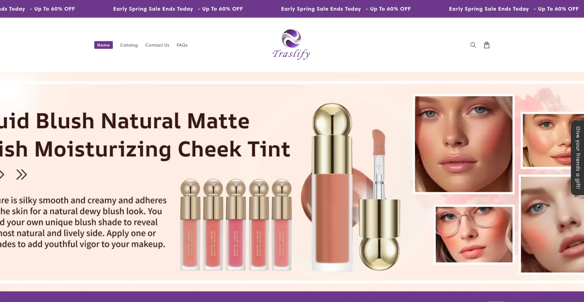 Website screenshot of Traslify.com