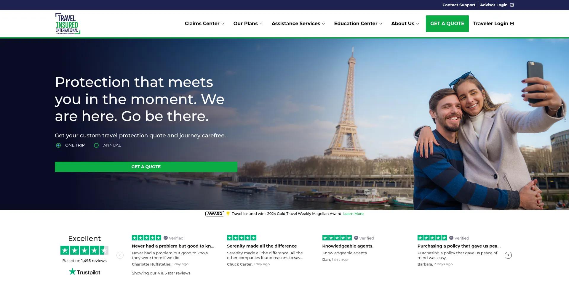 Travelinsured.com Screenshot