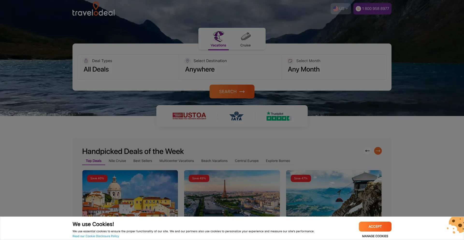 Travelodeal.com Screenshot