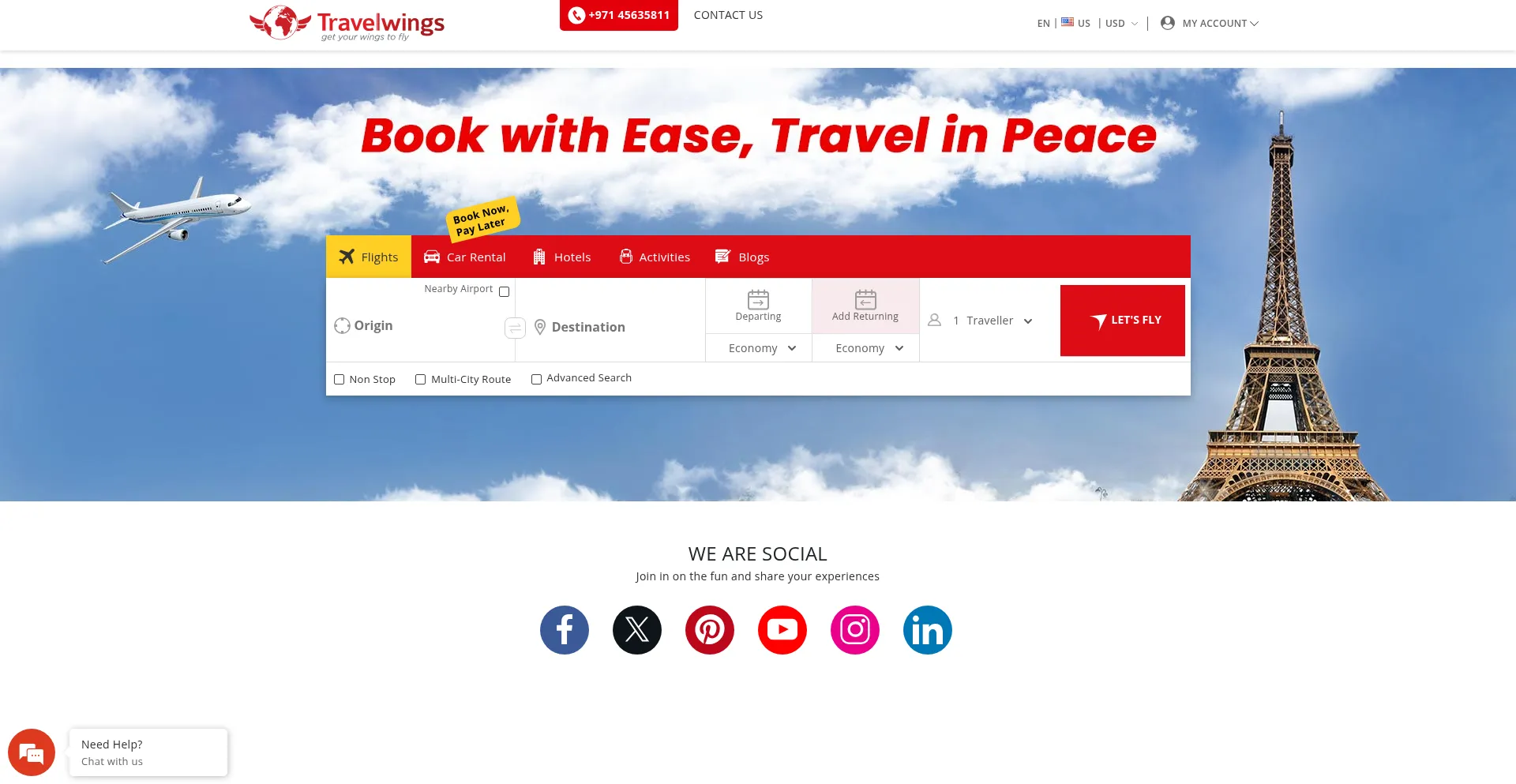 Travelwings.com Screenshot