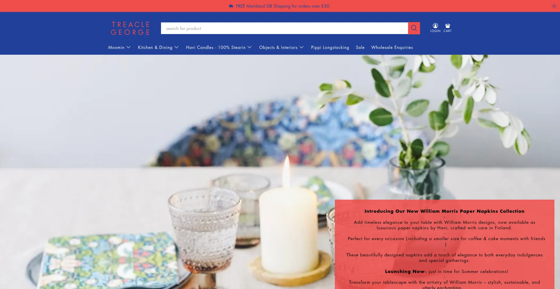 Website screenshot of Treaclegeorge.com