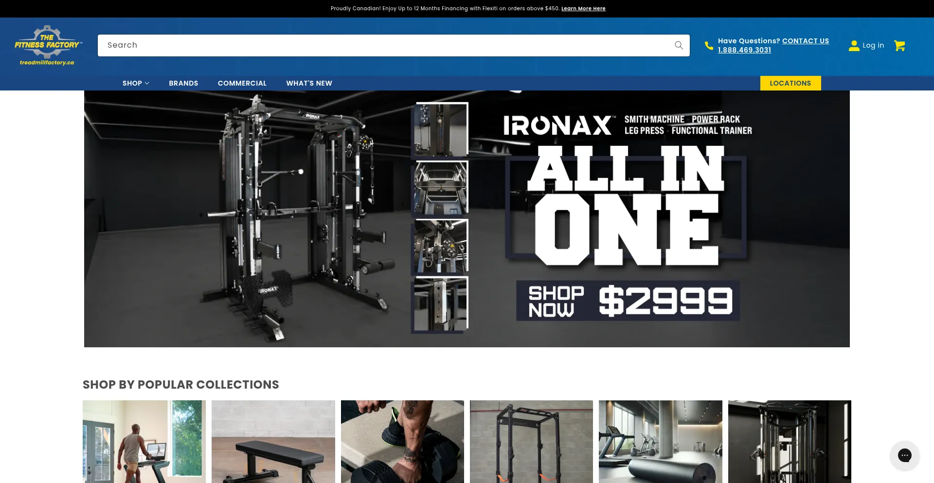 Website screenshot of Treadmillfactory.ca