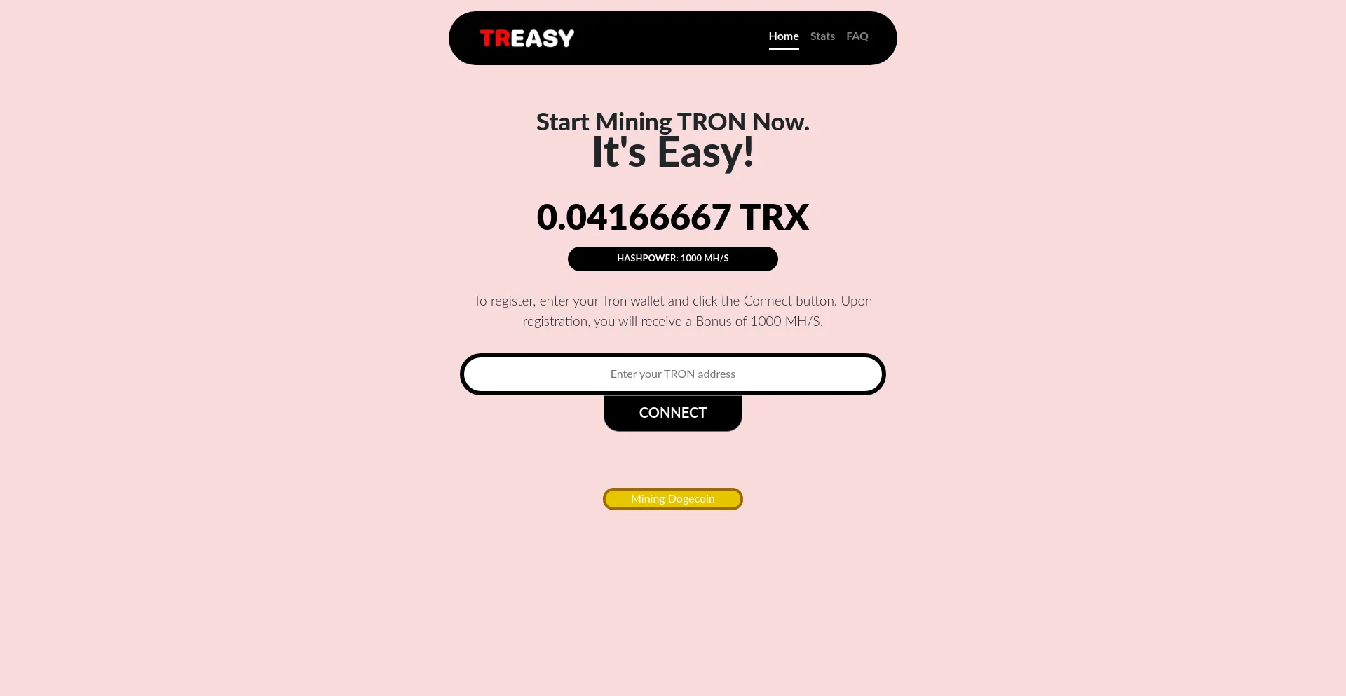 Website screenshot of Treasy.online