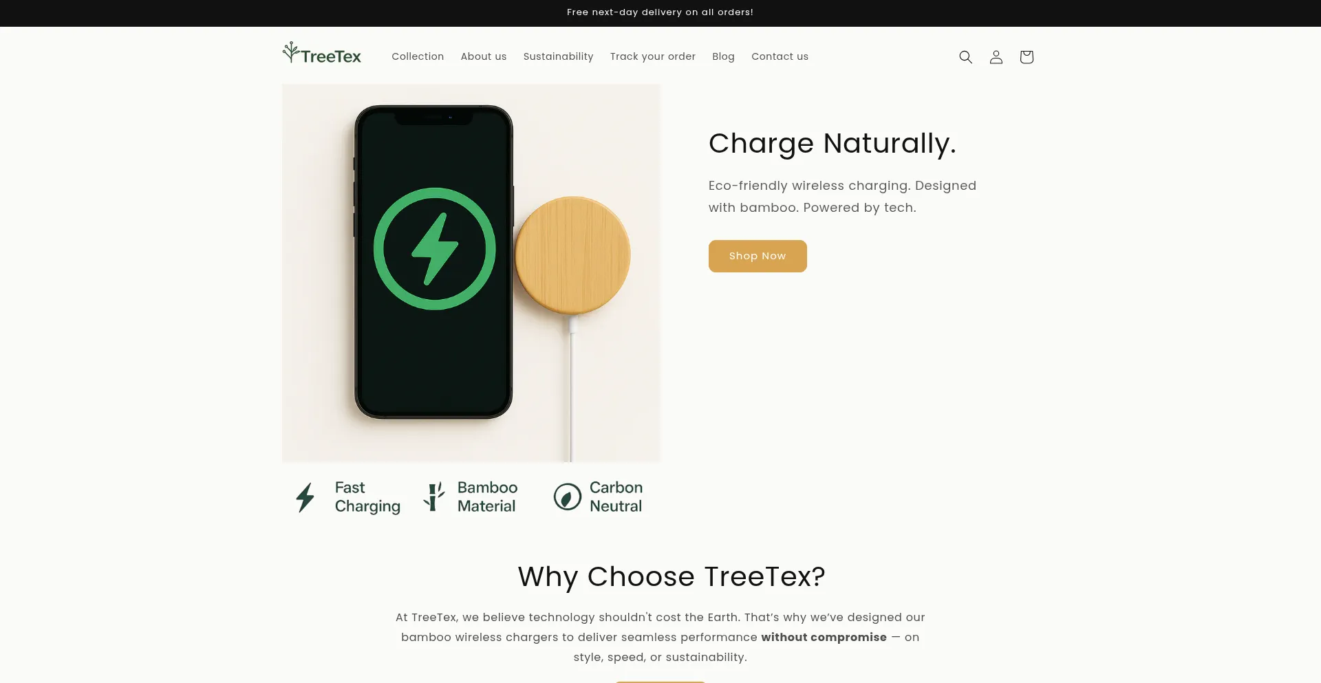 Website screenshot of Treetex.co.uk