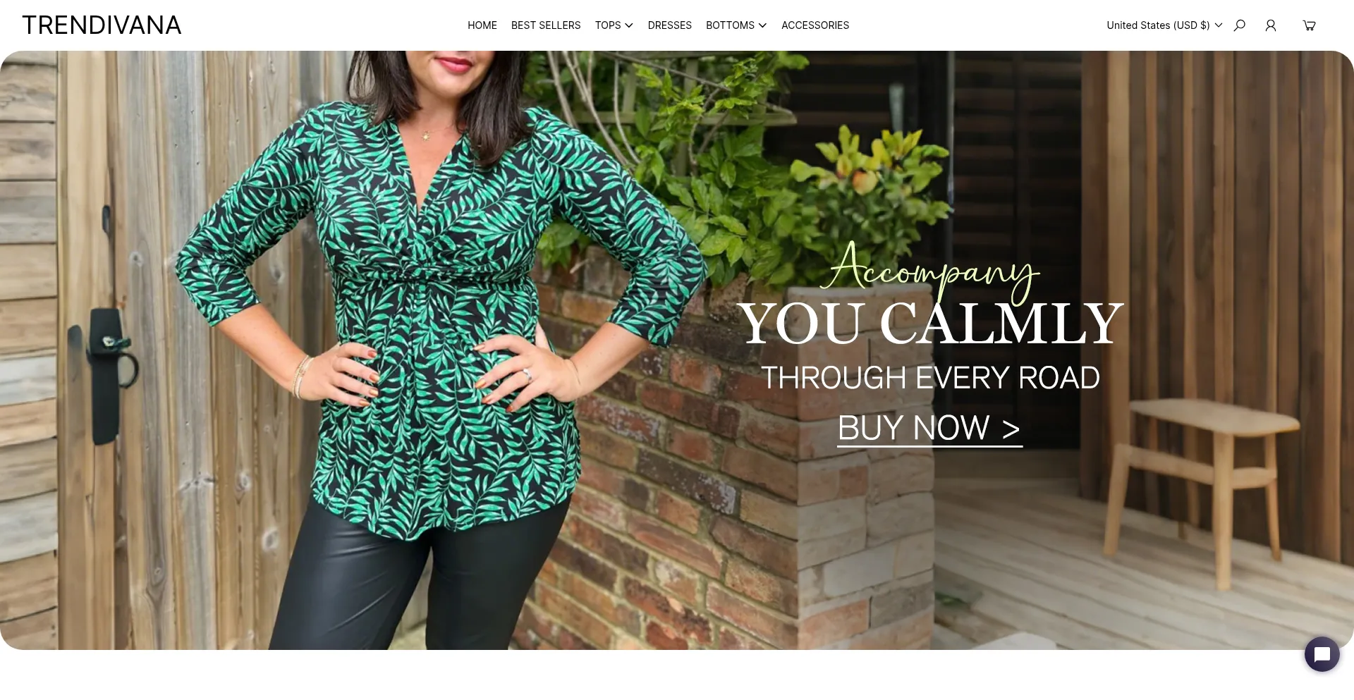 Website screenshot of Trendivana.com