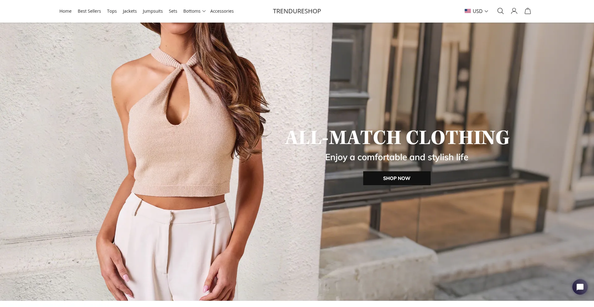 Website screenshot of Trendureshop.com