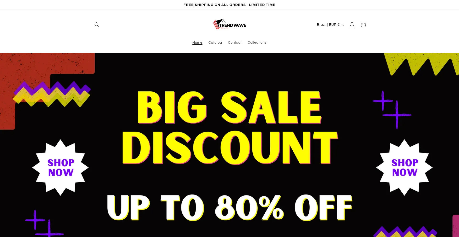 Website screenshot of Trendwaveonline.shop