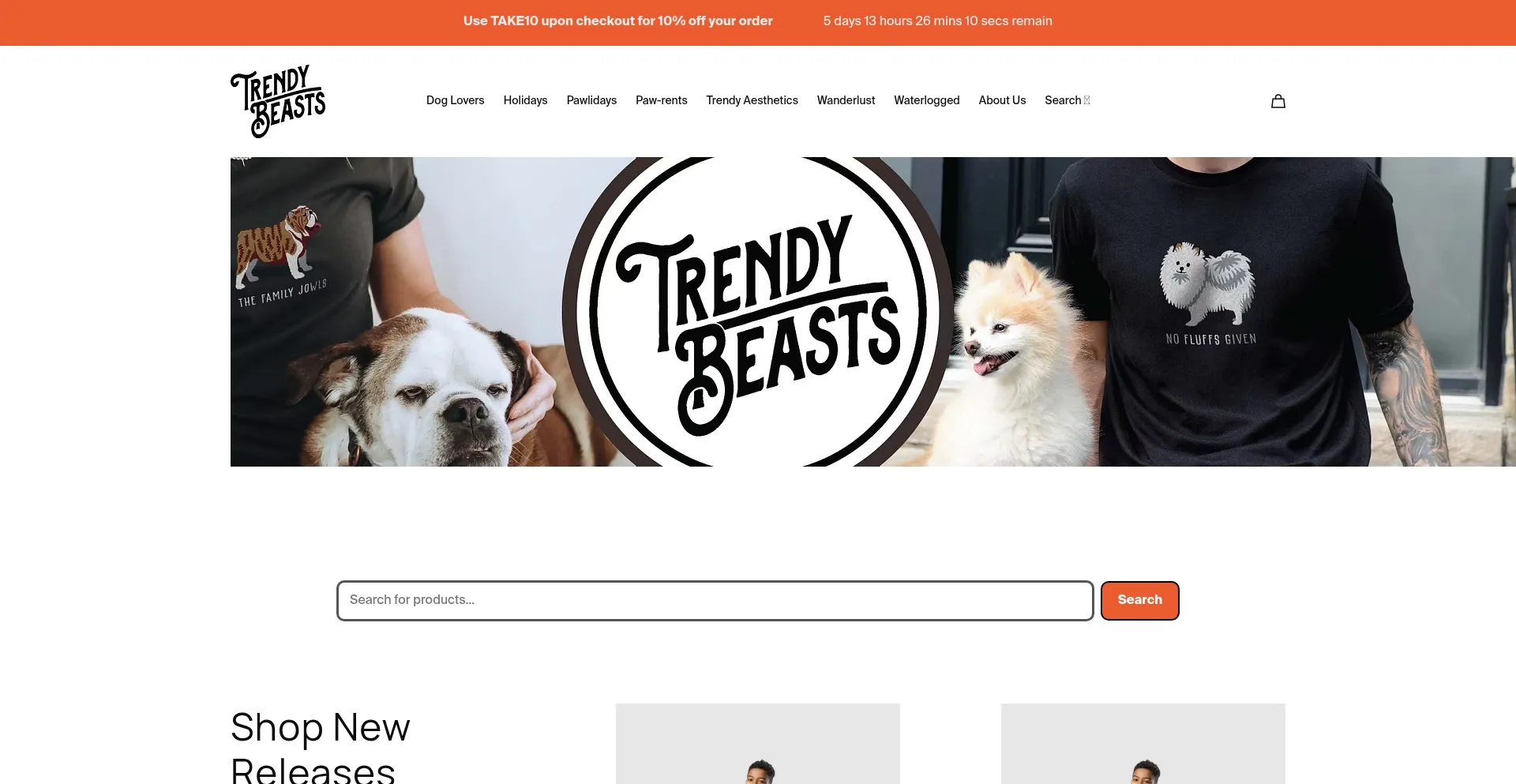 Website screenshot of Trendybeasts.com