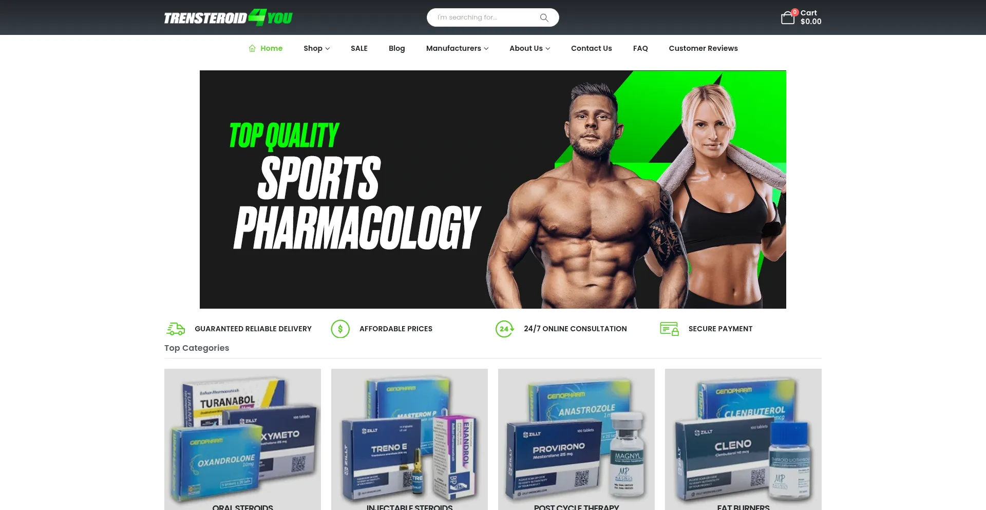 Website screenshot of Trensteroid4you.com