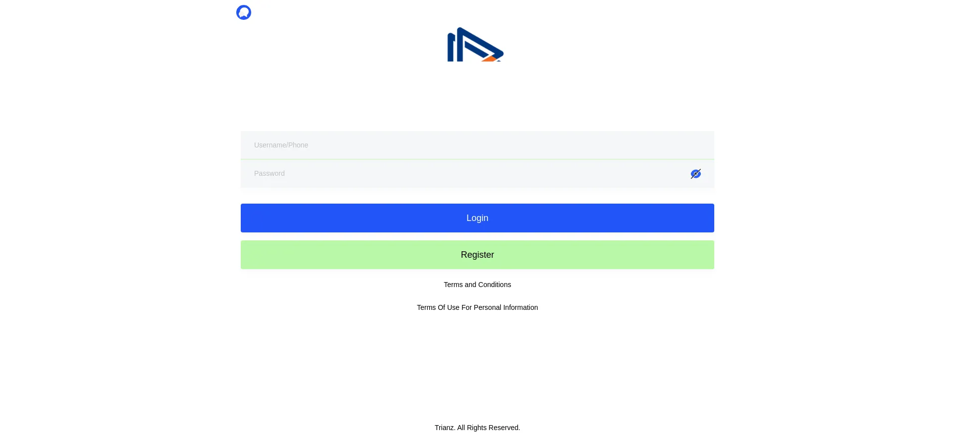 Website screenshot of Trianz.life