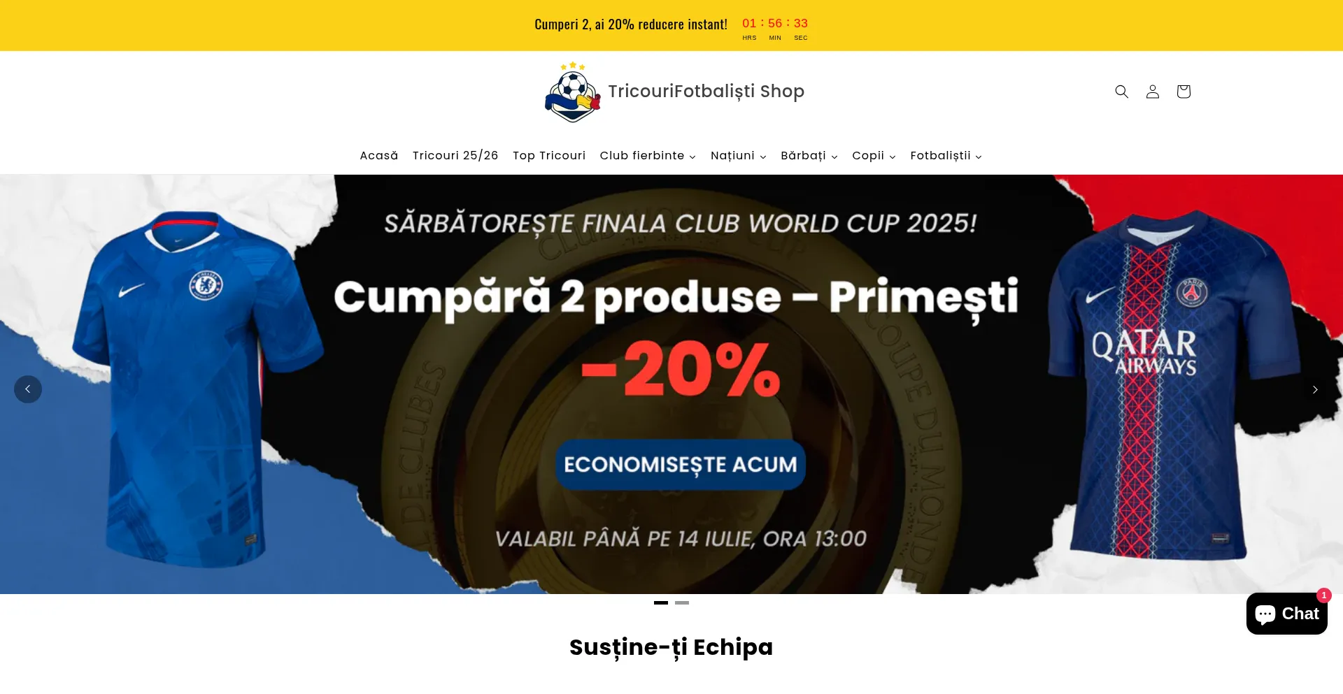 Website screenshot of Tricourifotbalisti.ro