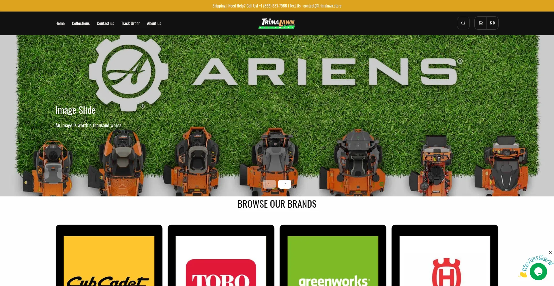 Website screenshot of Trimalawn.store