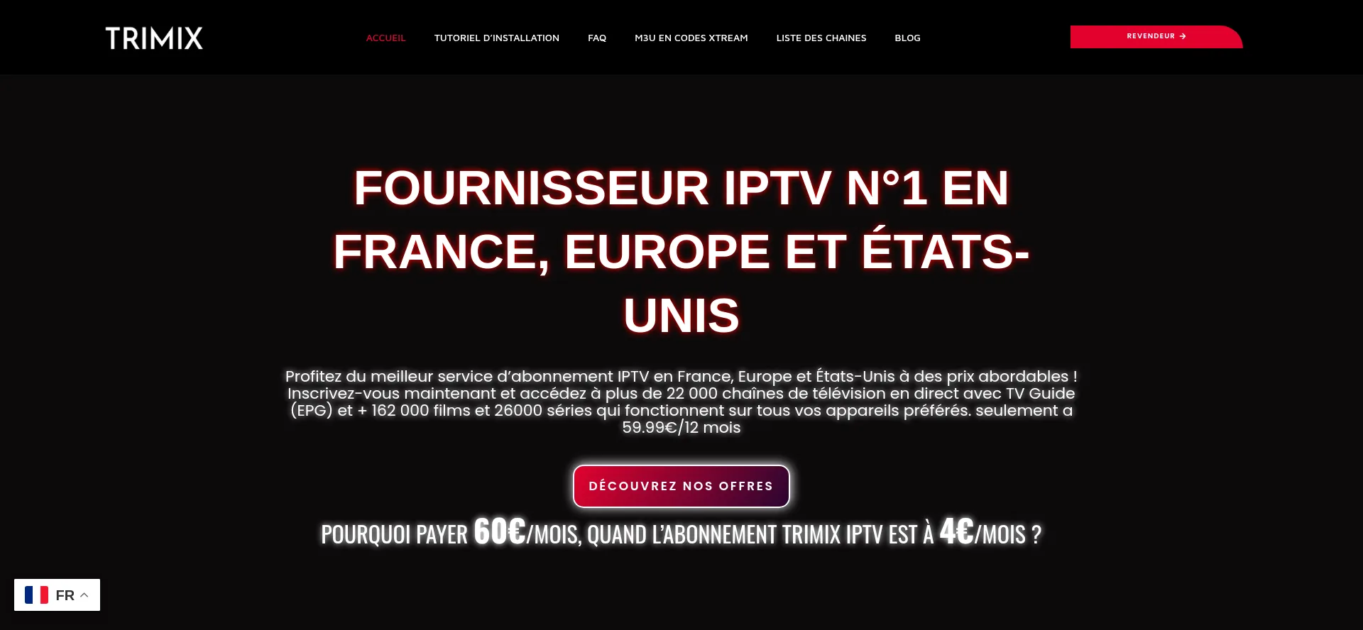 Website screenshot of Trimixtriangles.com