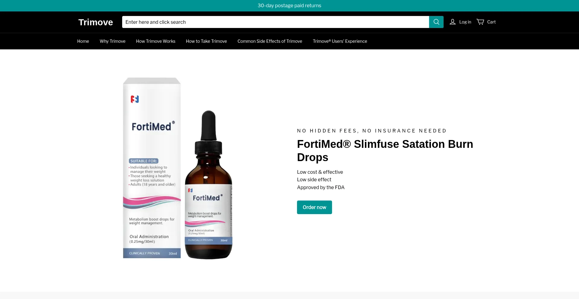 Website screenshot of Trimove.net