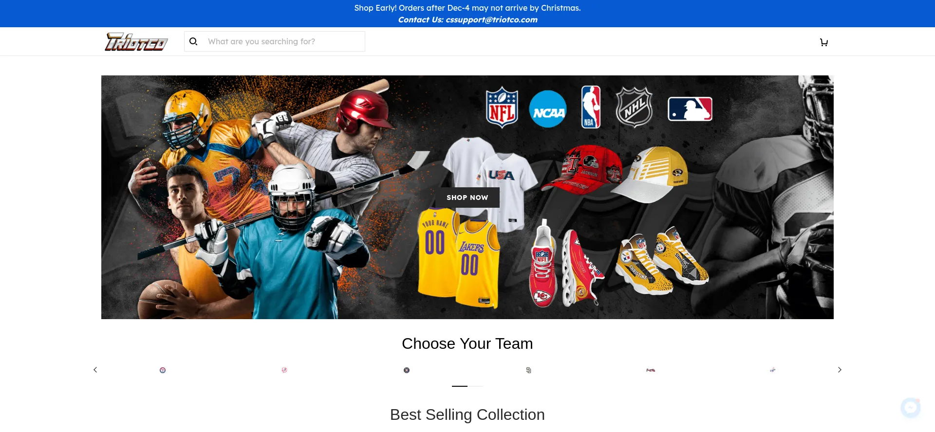 Website screenshot of Triotco.com