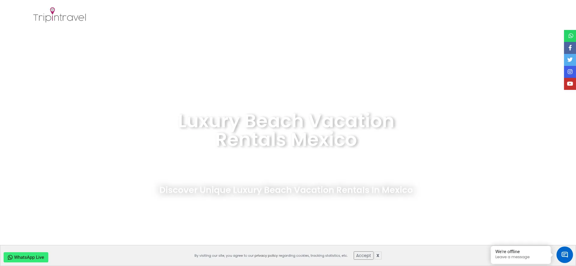 Website screenshot of Tripintravel.com