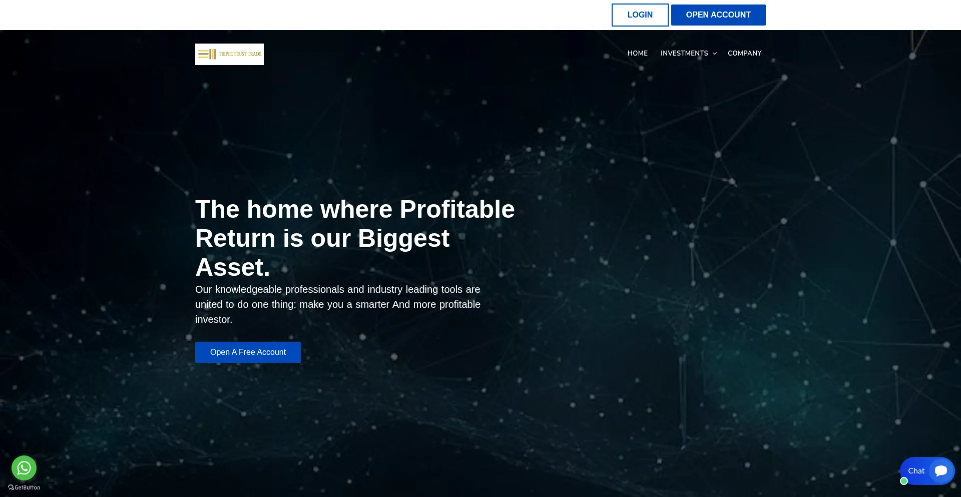 Website screenshot of Tripletrusttrade.com