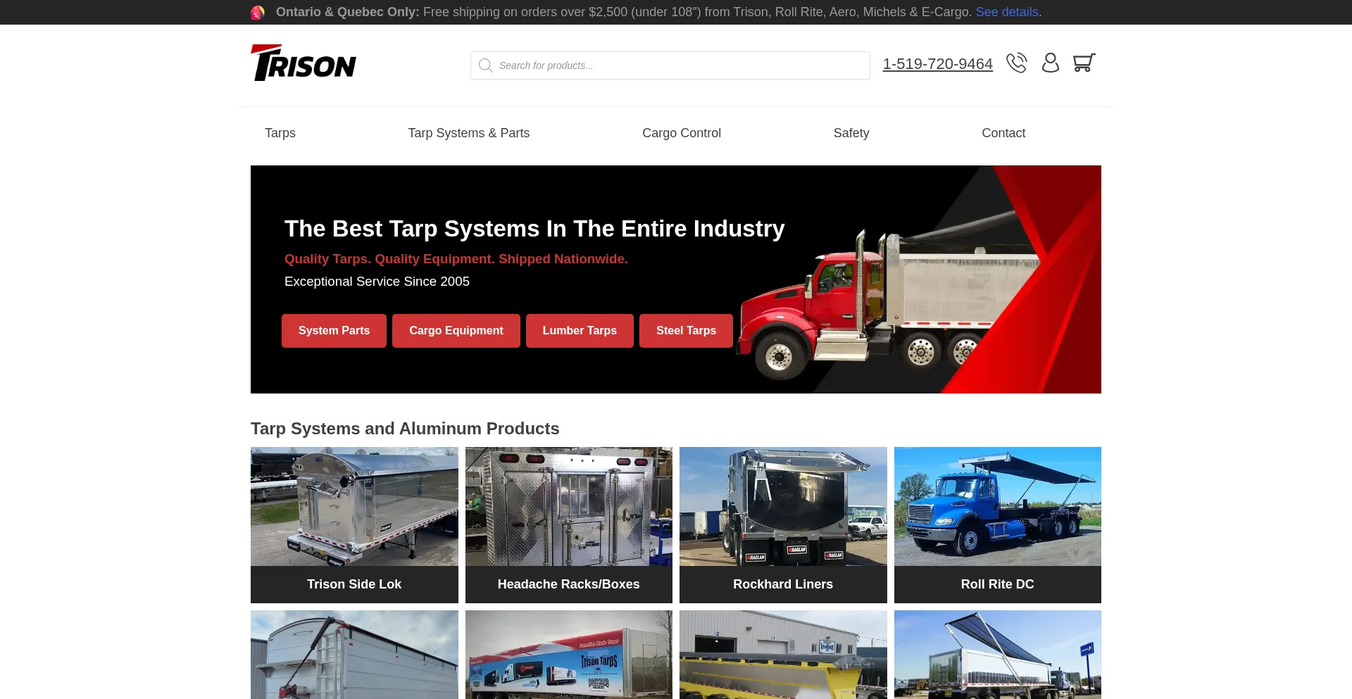 Website screenshot of Trisontarps.ca