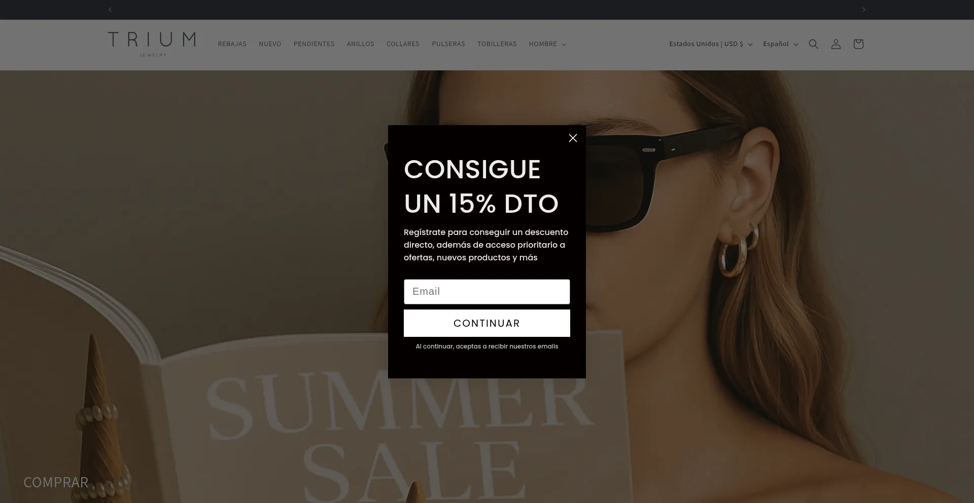 Website screenshot of Triumjewelry.com